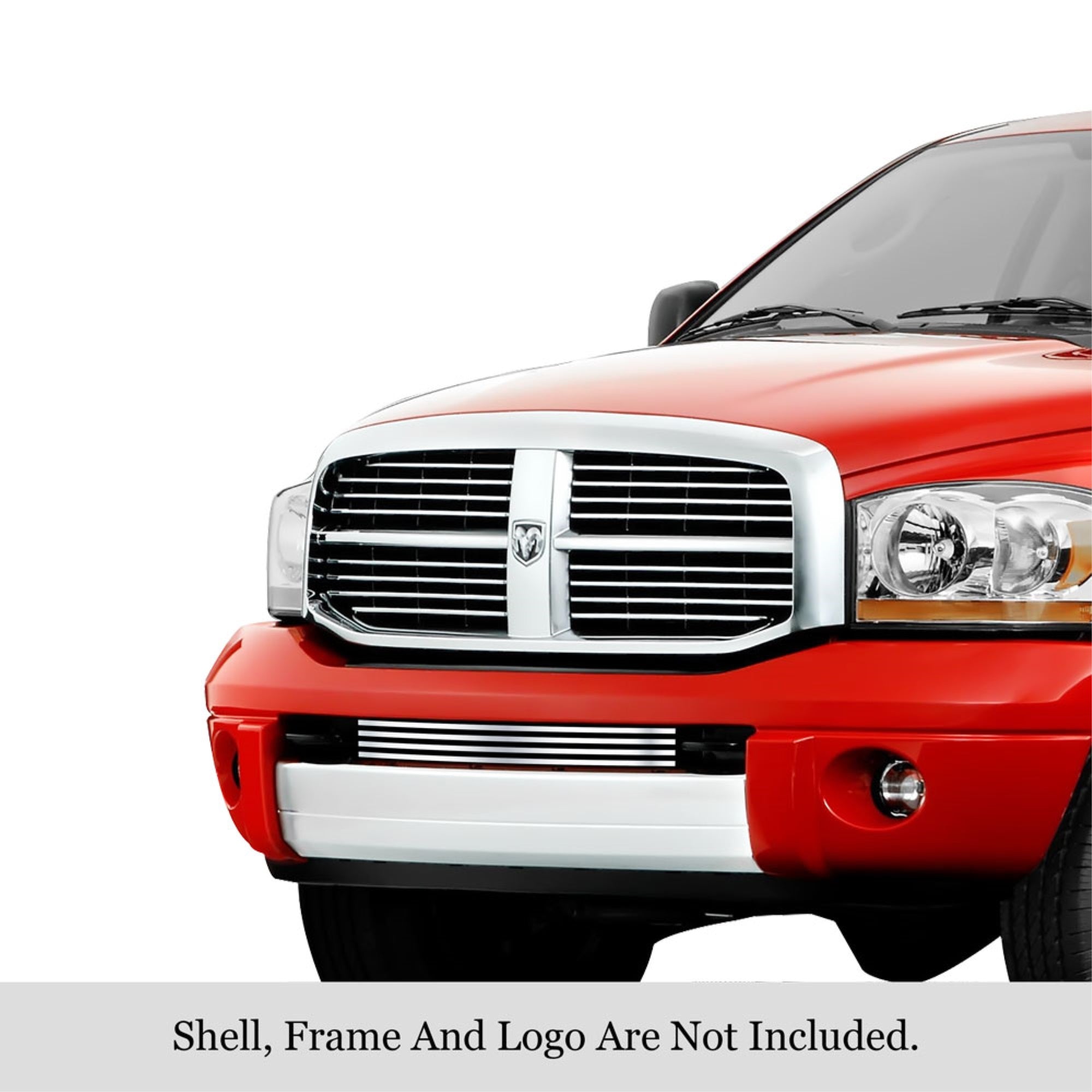 2006-2008 Dodge Ram 1500 Tow Hook Show/2006-2009 Dodge Ram 3500 Tow Hook Show/2006-2009 Dodge Ram 2500 Tow Hook Show 304 Stainless Steel Polished Finish 8X6 Horizontal Billet Stainless Steel Billet Grille