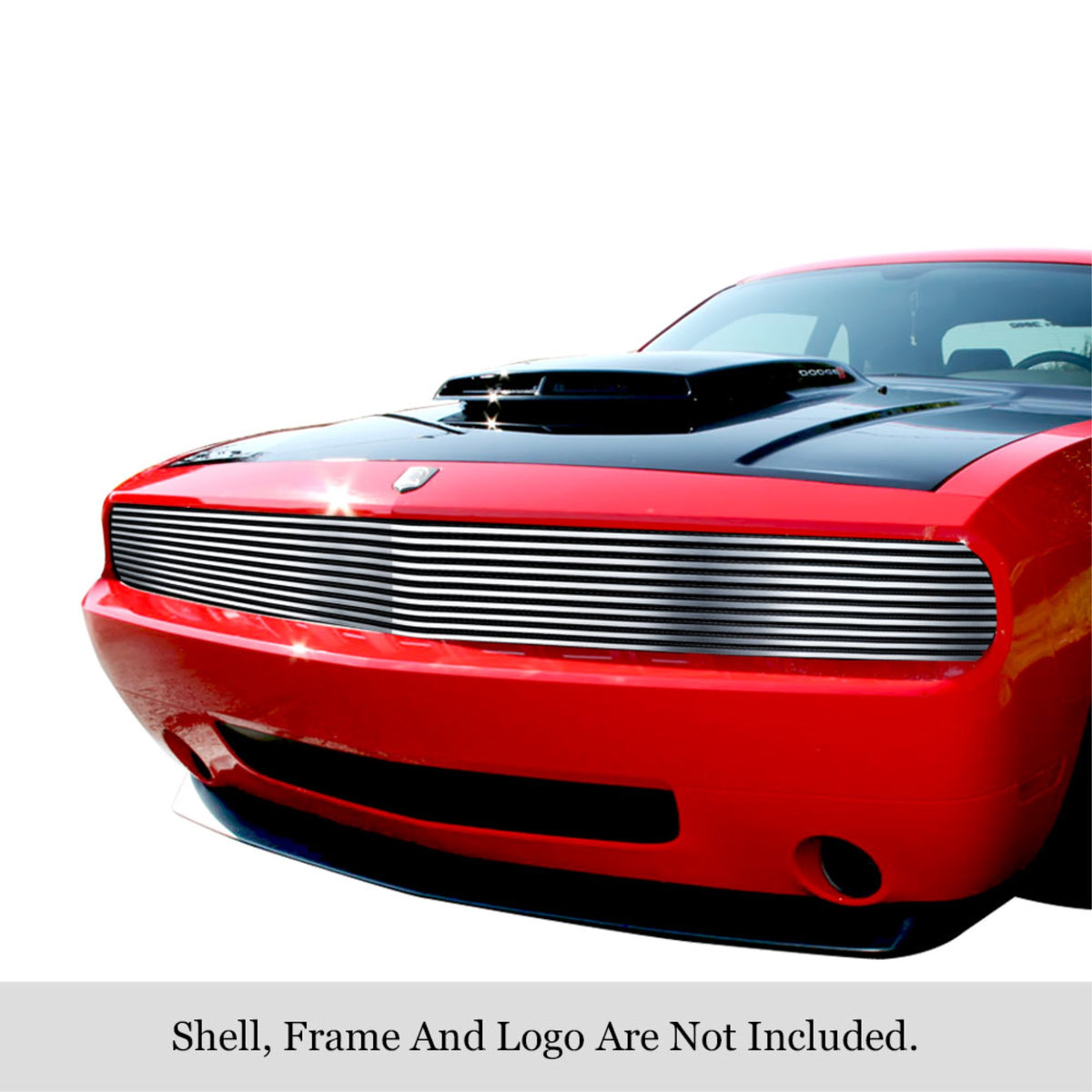 2009-2014 Dodge Challenger Phantom 304 Stainless Steel Polished Finish 8X6 Horizontal Billet Stainless Steel Billet Grille