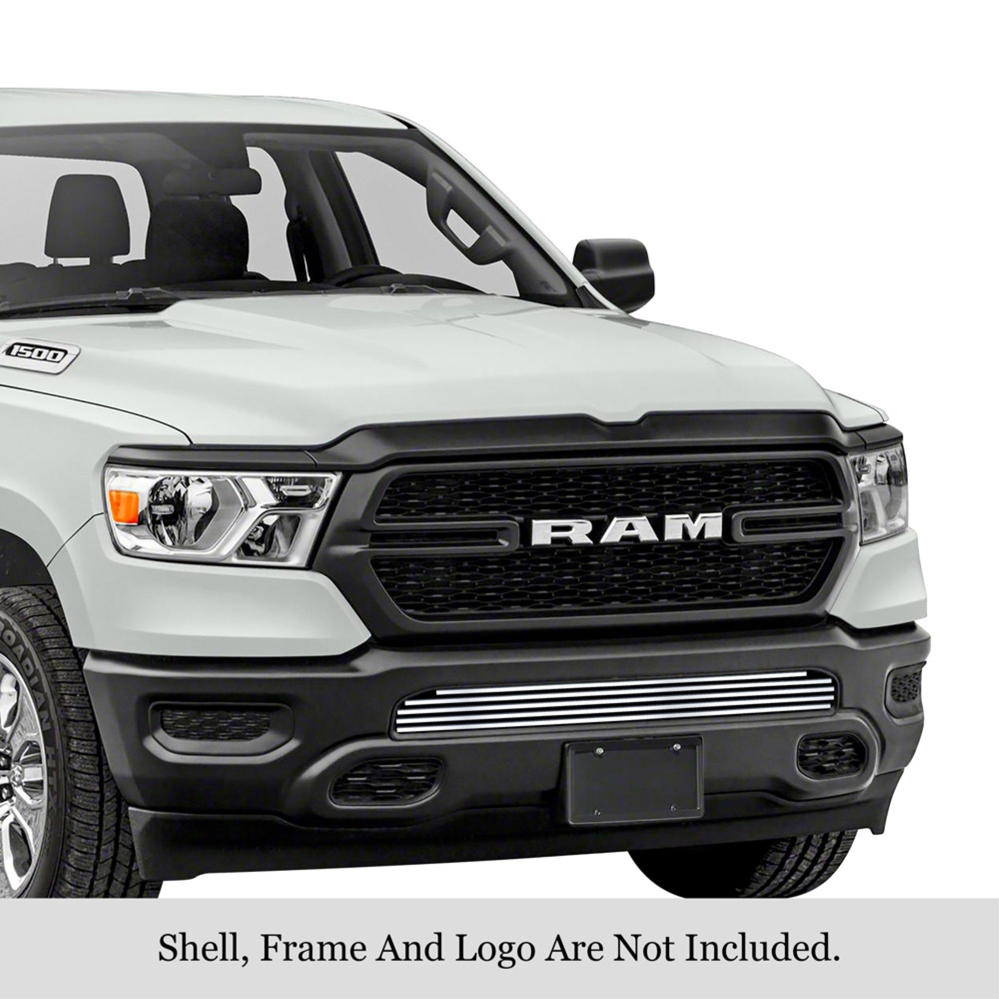 2019-2022 Ram 1500 Without Sensor (Excl. 19-21 Ram 1500 Classic, Excl. Rebel And Trx) 304 Stainless Steel Polished Finish 8X6 Horizontal Billet Stainless Steel Billet Grille