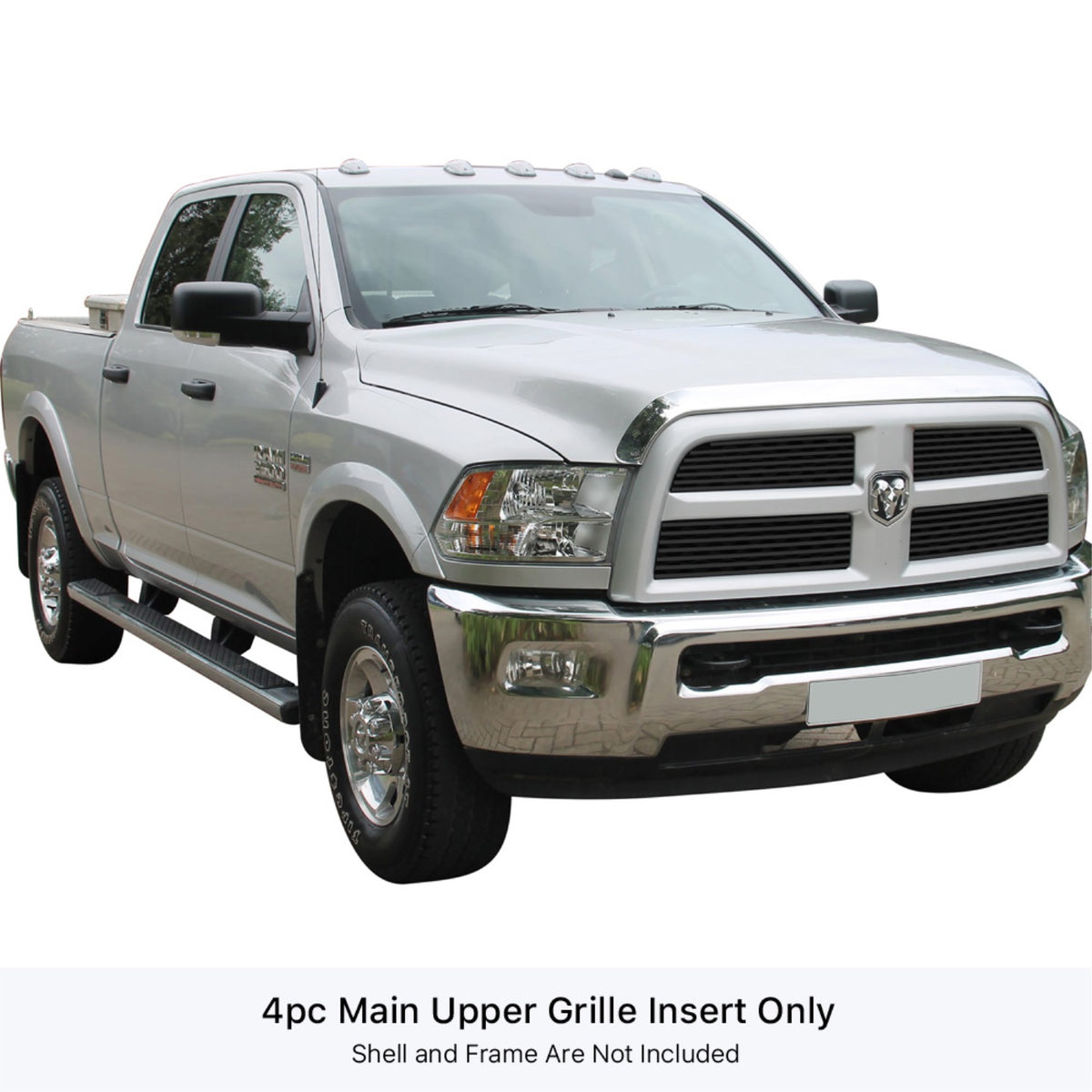 2013-2018 Ram 2500 /2013-2018 Ram 3500 Stainless Steel Black Powder Coated Finish 8X6 Horizontal Billet Black Stainless Steel Billet Grille