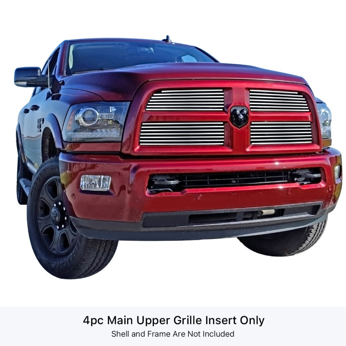 2013-2018 Ram 2500 /2013-2018 Ram 3500 Stainless Steel Polished Finish 8X6 Horizontal Billet Stainless Steel Billet Grille