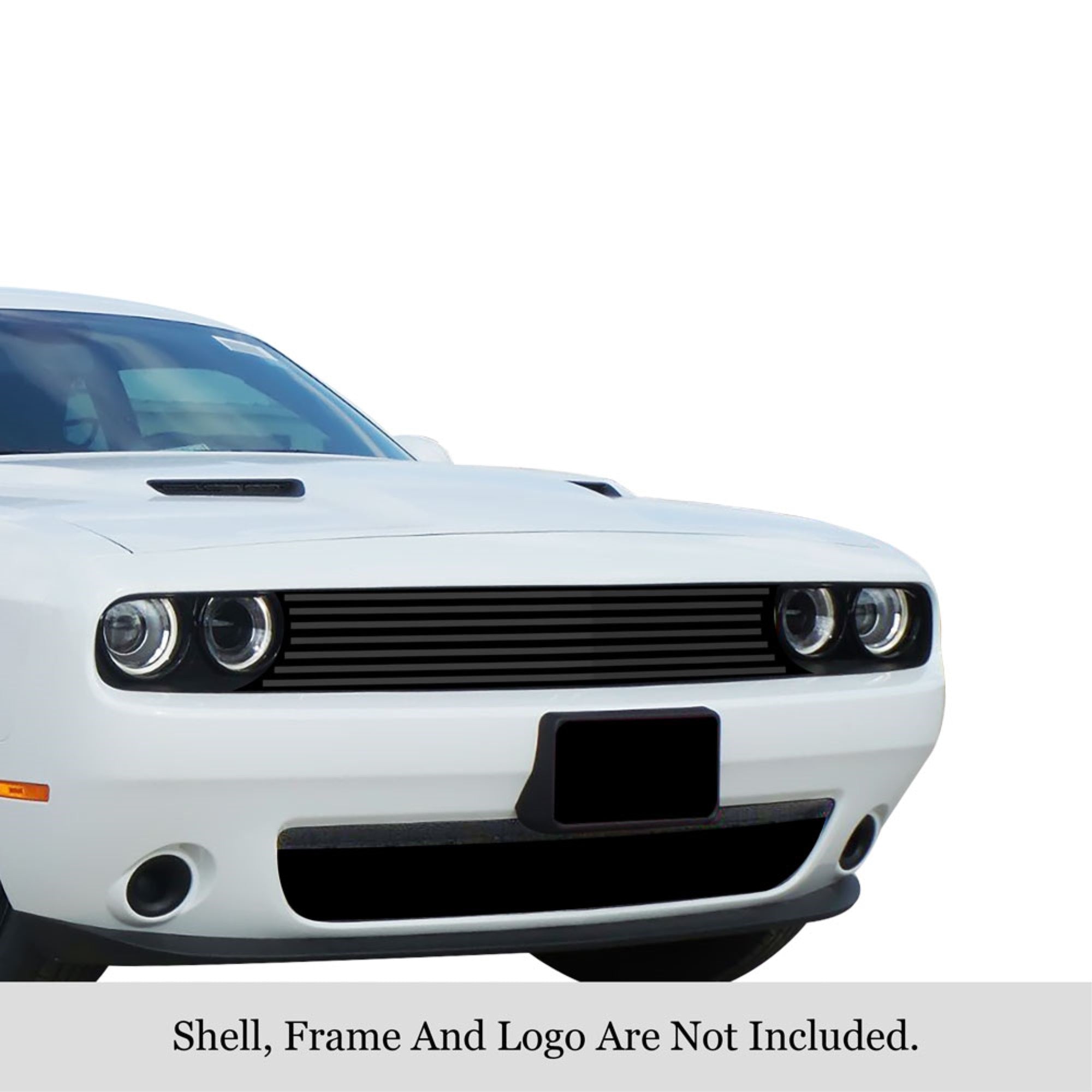 2015-2022 Dodge Challenger Stainless Steel Black Powder Coated Finish 8X6 Horizontal Billet Black Stainless Steel Billet Grille