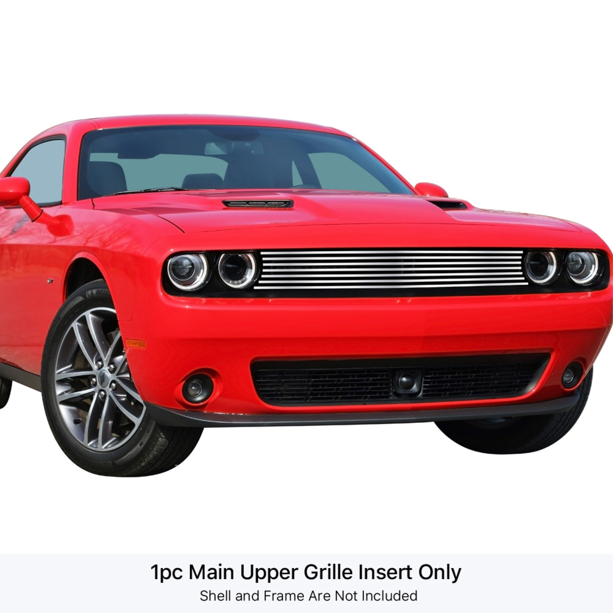2015-2022 Dodge Challenger 304 Stainless Steel Polished Finish 8X6 Horizontal Billet Stainless Steel Billet Grille