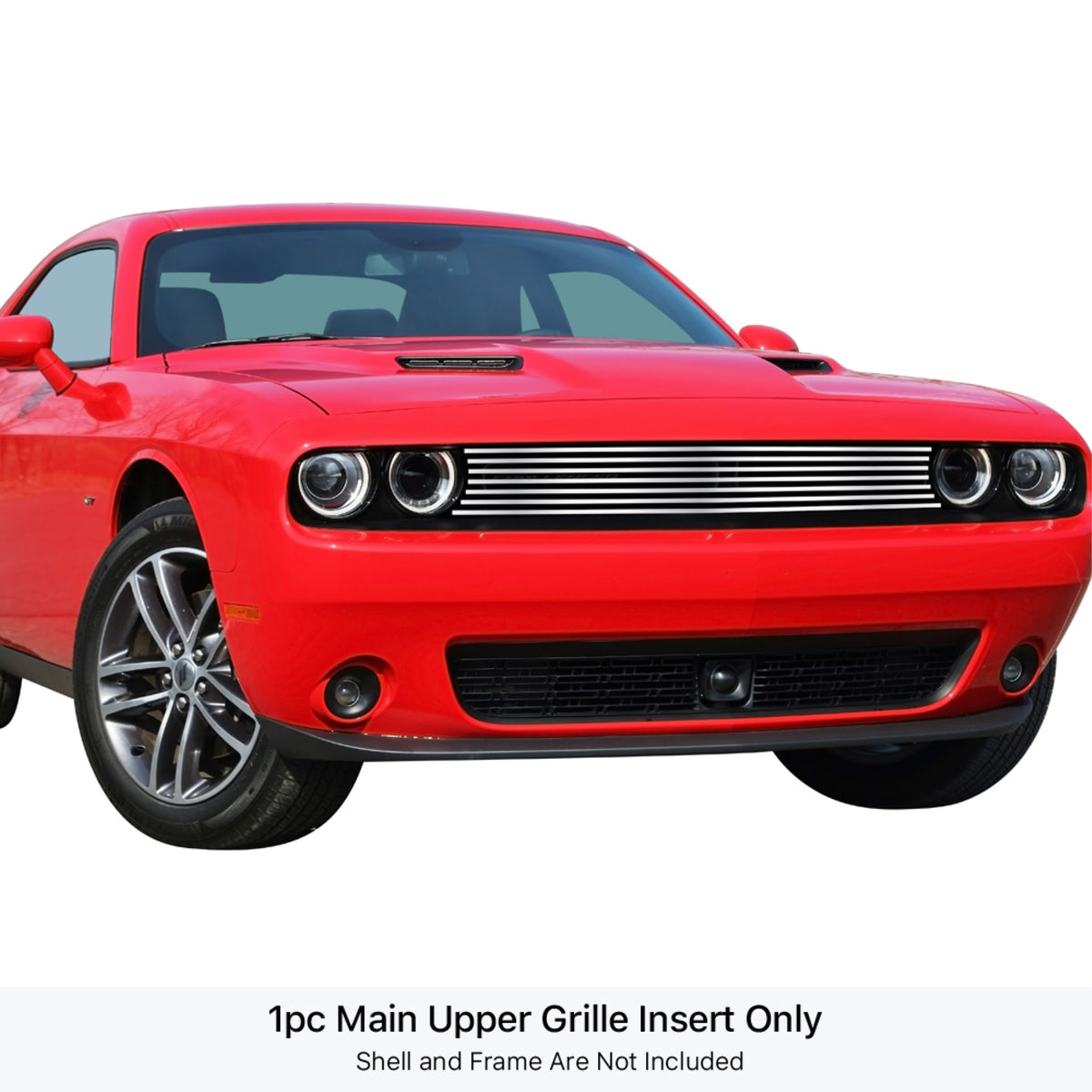 2015-2022 Dodge Challenger 304 Stainless Steel Polished Finish 8X6 Horizontal Billet Stainless Steel Billet Grille