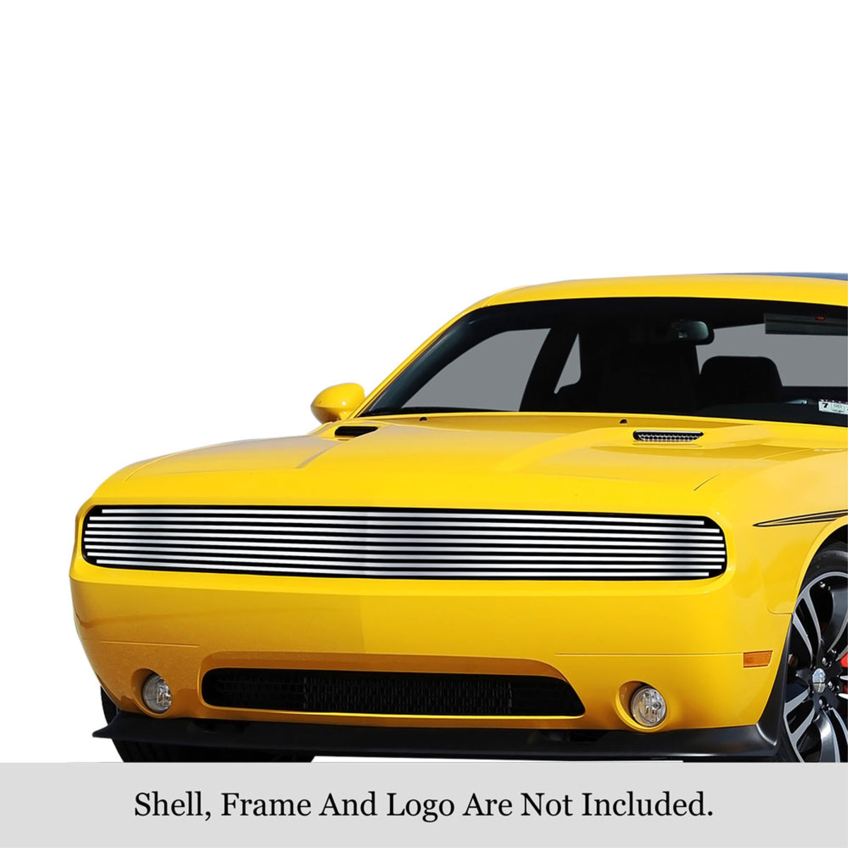 2015-2022 Dodge Challenger Phantom 304 Stainless Steel Polished Finish 8X6 Horizontal Billet Stainless Steel Billet Grille