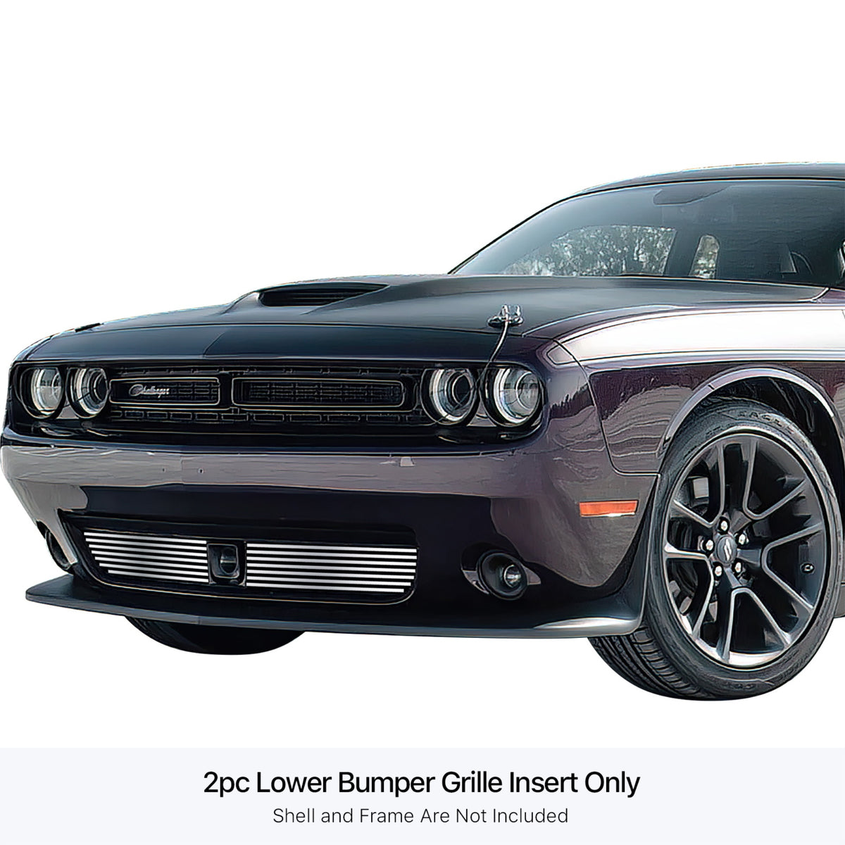 Stainless Steel Lower Bumper Stainless Steel Billet Grille 2015-2023 Dodge Challenger With Adaptive Cruise Control  Not For Srt Or R/T Scat Pack Widebody Models