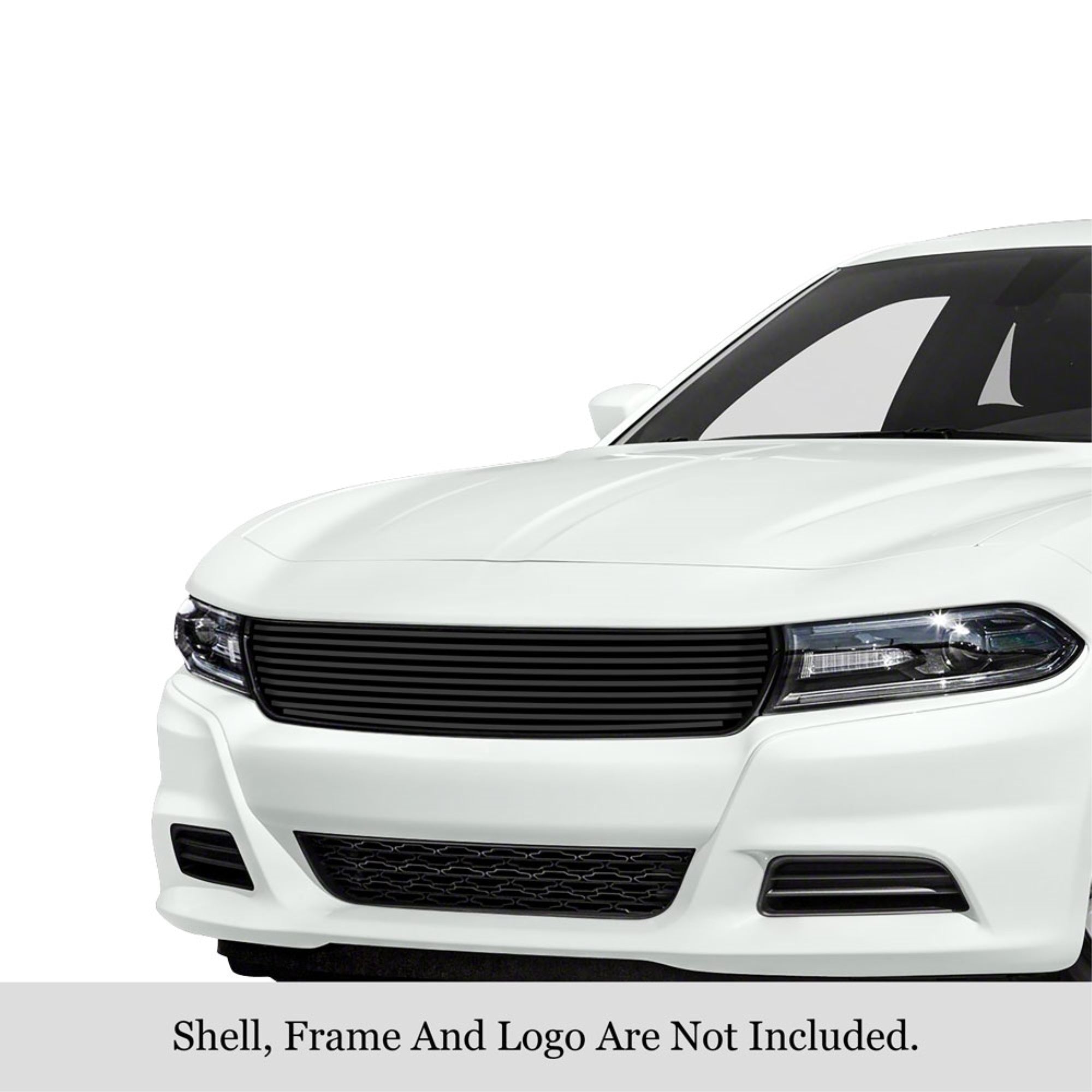 2015-2018 Dodge Charger (Not For Daytona And Rt Scat Pack And Srt)/2019-2022 Dodge Charger Only For Sxt Stainless Steel Black Powder Coated Finish 8X6 Horizontal Billet Black Stainless Steel Billet Grille