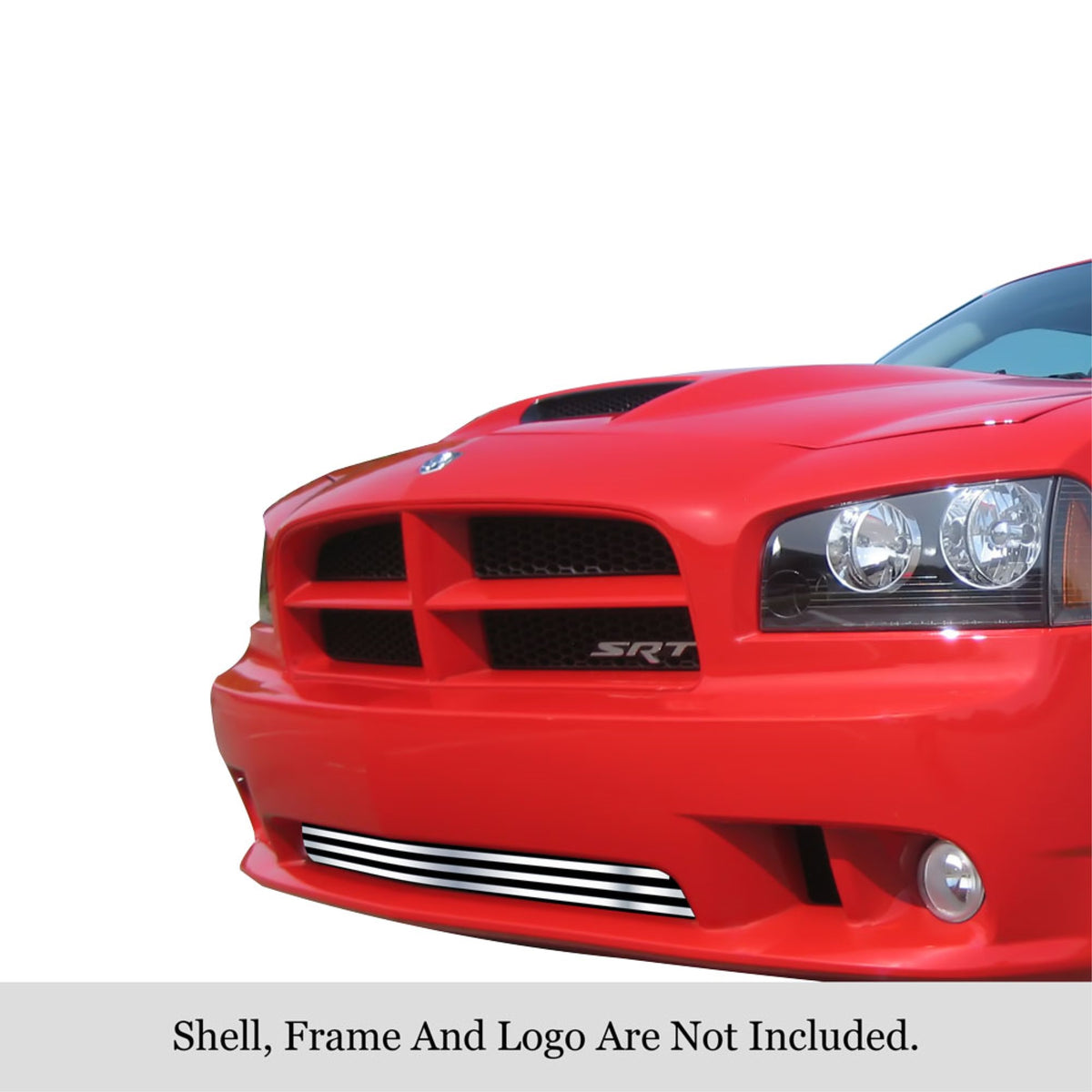 2005-2010 Dodge Charger Not For Srt8 Stainless Steel Silver Hairline Finish Finish 8X6 Horizontal Billet Stainless Steel Billet Grille