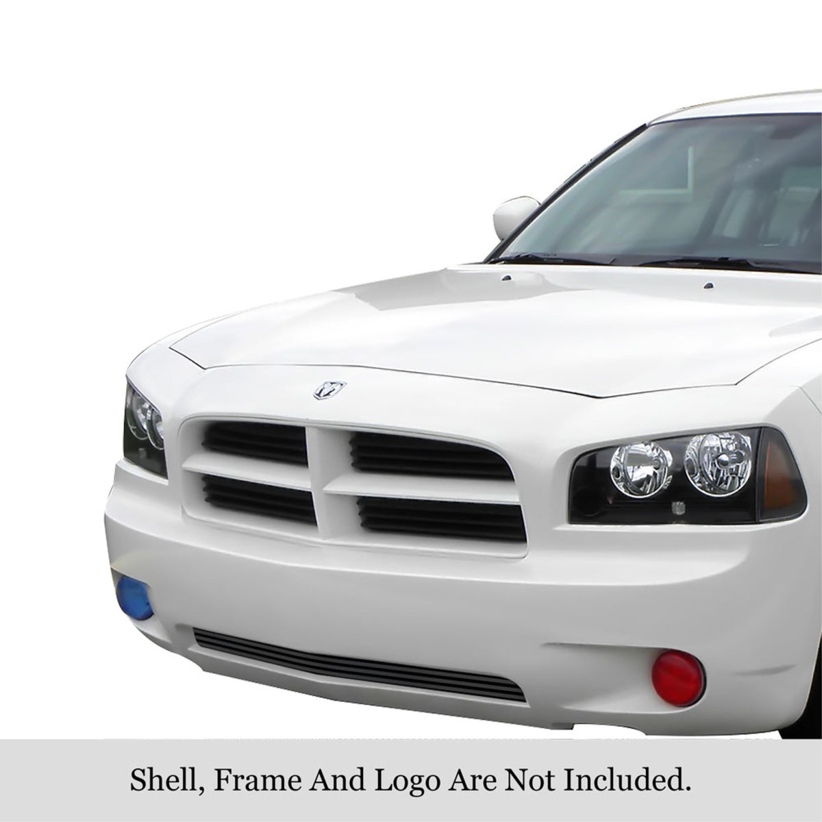 2005-2010 Dodge Charger Not For Srt8 Stainless Steel Black Powder Coated Finish 8X6 Horizontal Billet Black Stainless Steel Billet Grille