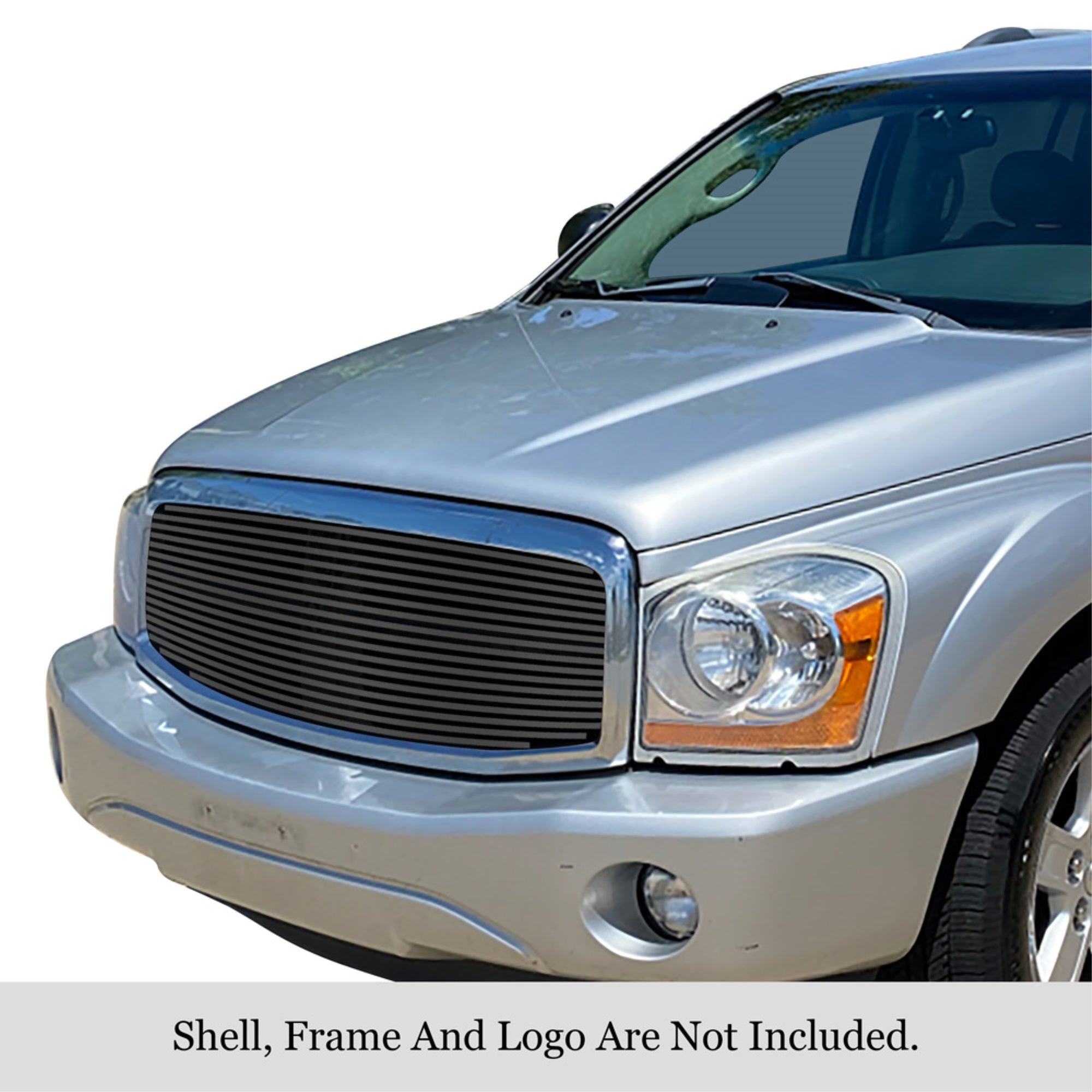 2004-2006 Dodge Durango Stainless Steel Black Powder Coated Finish 8X6 Horizontal Billet Black Stainless Steel Billet Grille