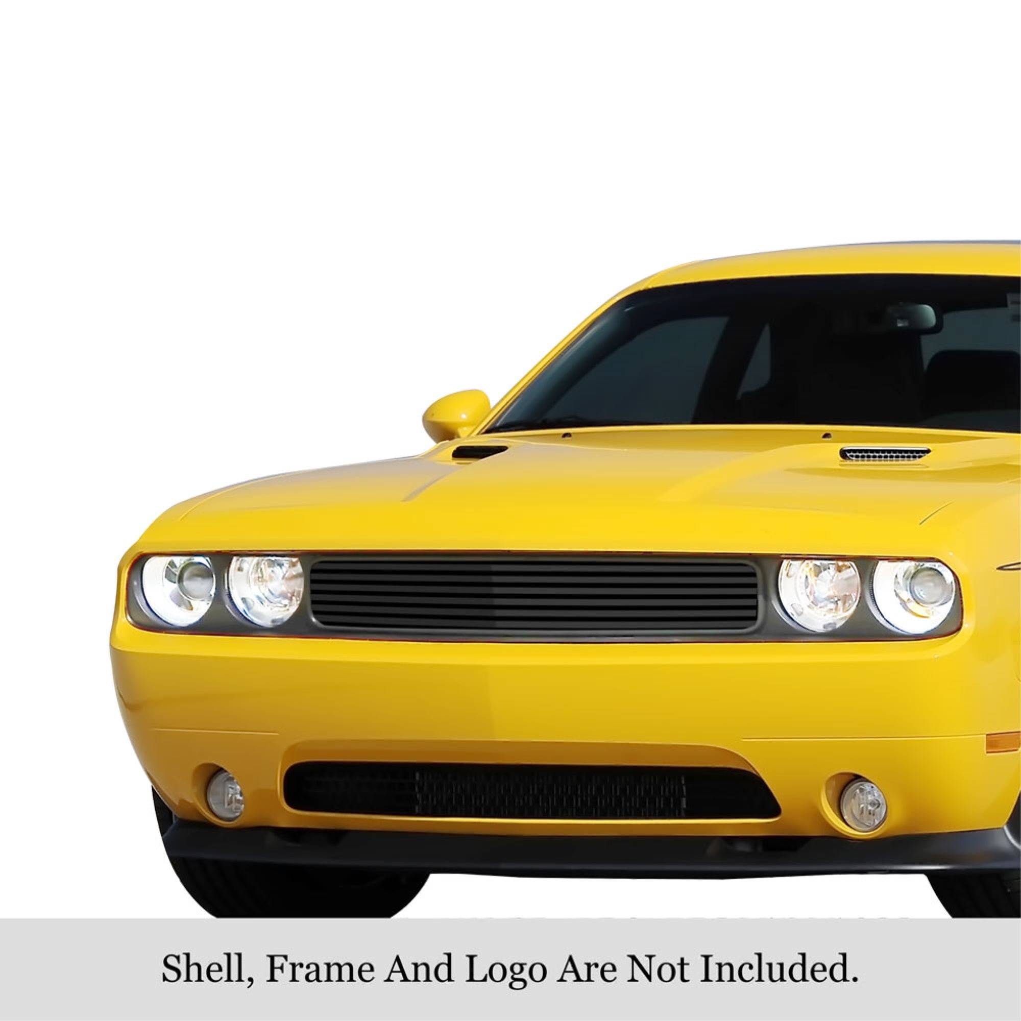 2009-2014 Dodge Challenger Stainless Steel Black Powder Coated Finish 8X6 Horizontal Billet Black Stainless Steel Billet Grille