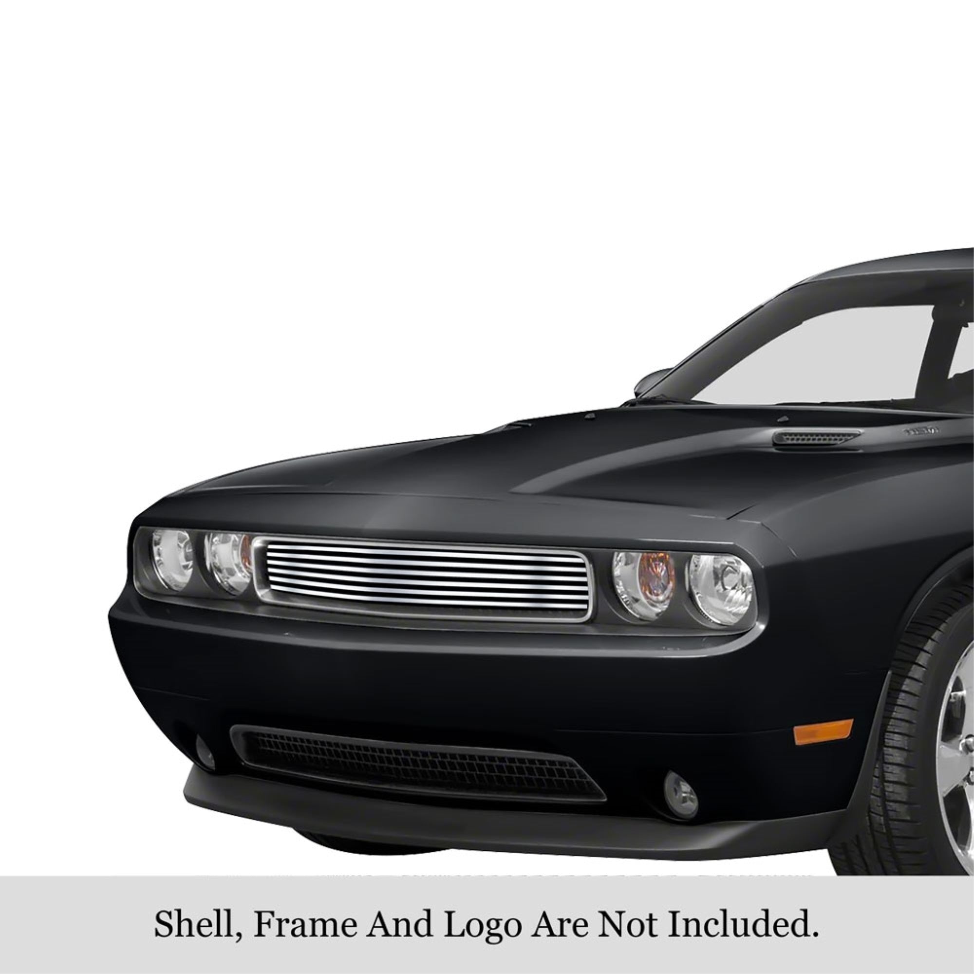 2009-2014 Dodge Challenger 304 Stainless Steel Polished Finish 8X6 Horizontal Billet Stainless Steel Billet Grille