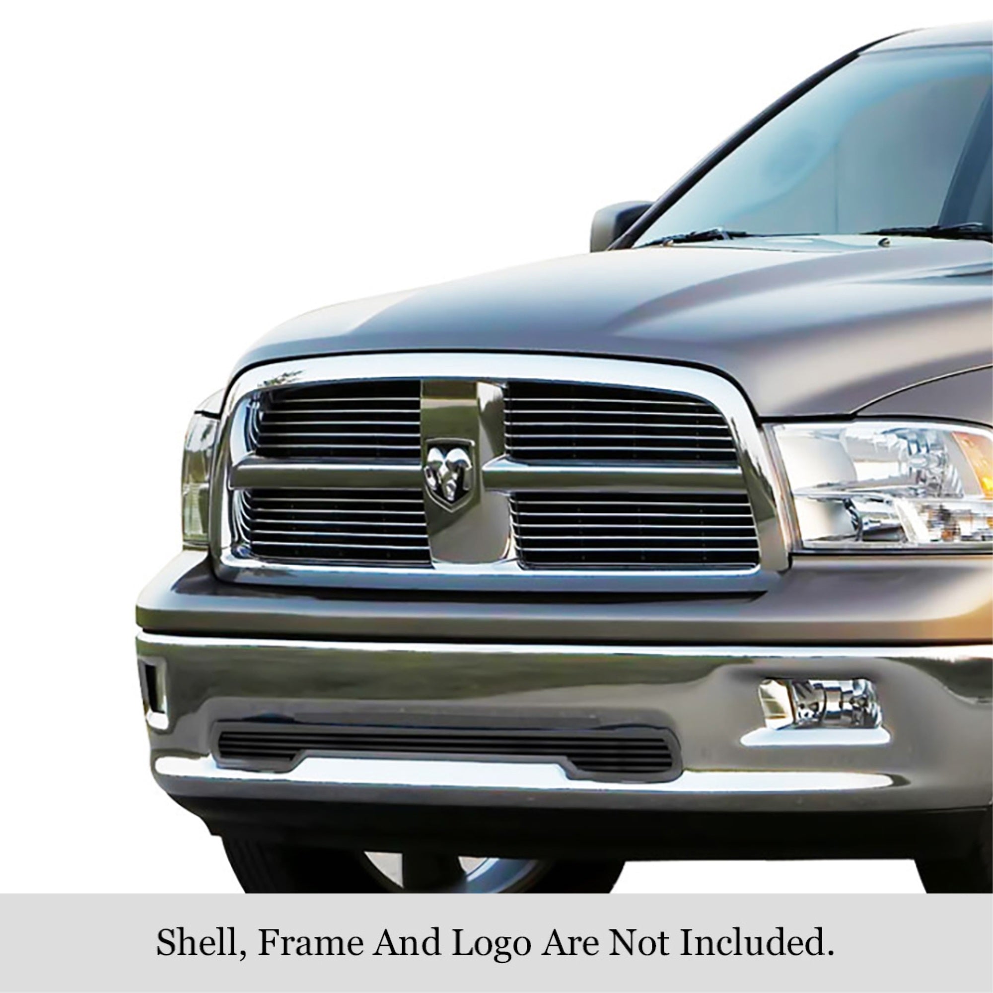 2009-2010 Dodge Ram 1500 Not For Sport And Express Model/2011-2012 Ram 1500 Not For Sport And Express Model Stainless Steel Black Powder Coated Finish Horizontal Billet Black Stainless Steel Billet Grille