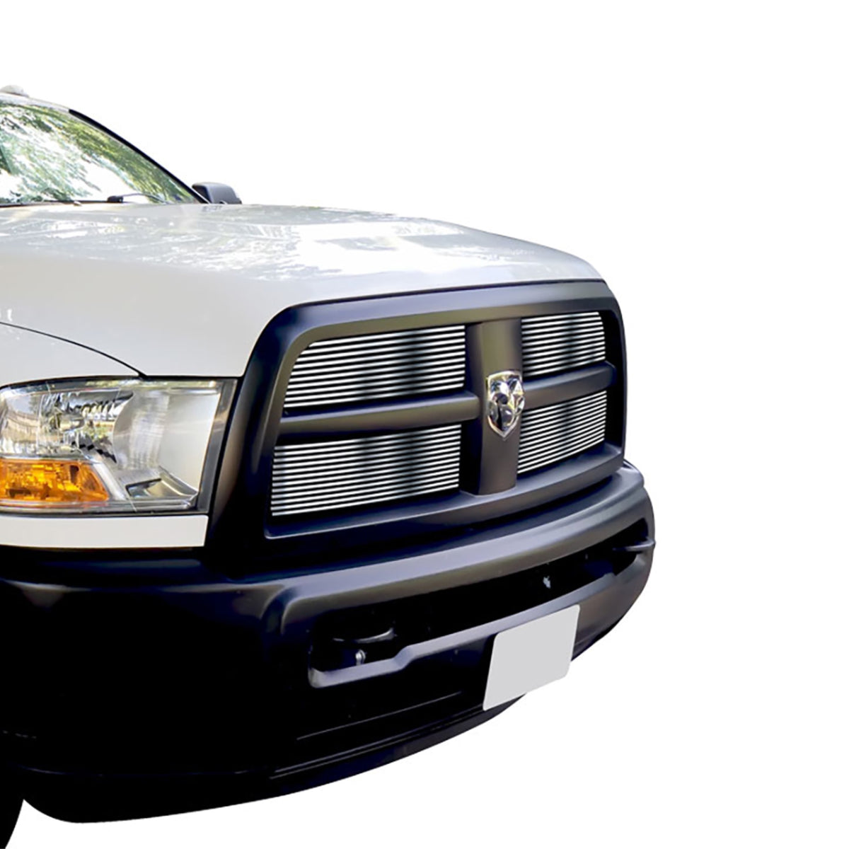 2010-2012 Dodge Ram 2500 Not For Laramie Package/2010-2012 Ram 3500 Not For Laramie Package 304 Stainless Steel Polished Finish 8X6 Horizontal Billet Stainless Steel Billet Grille