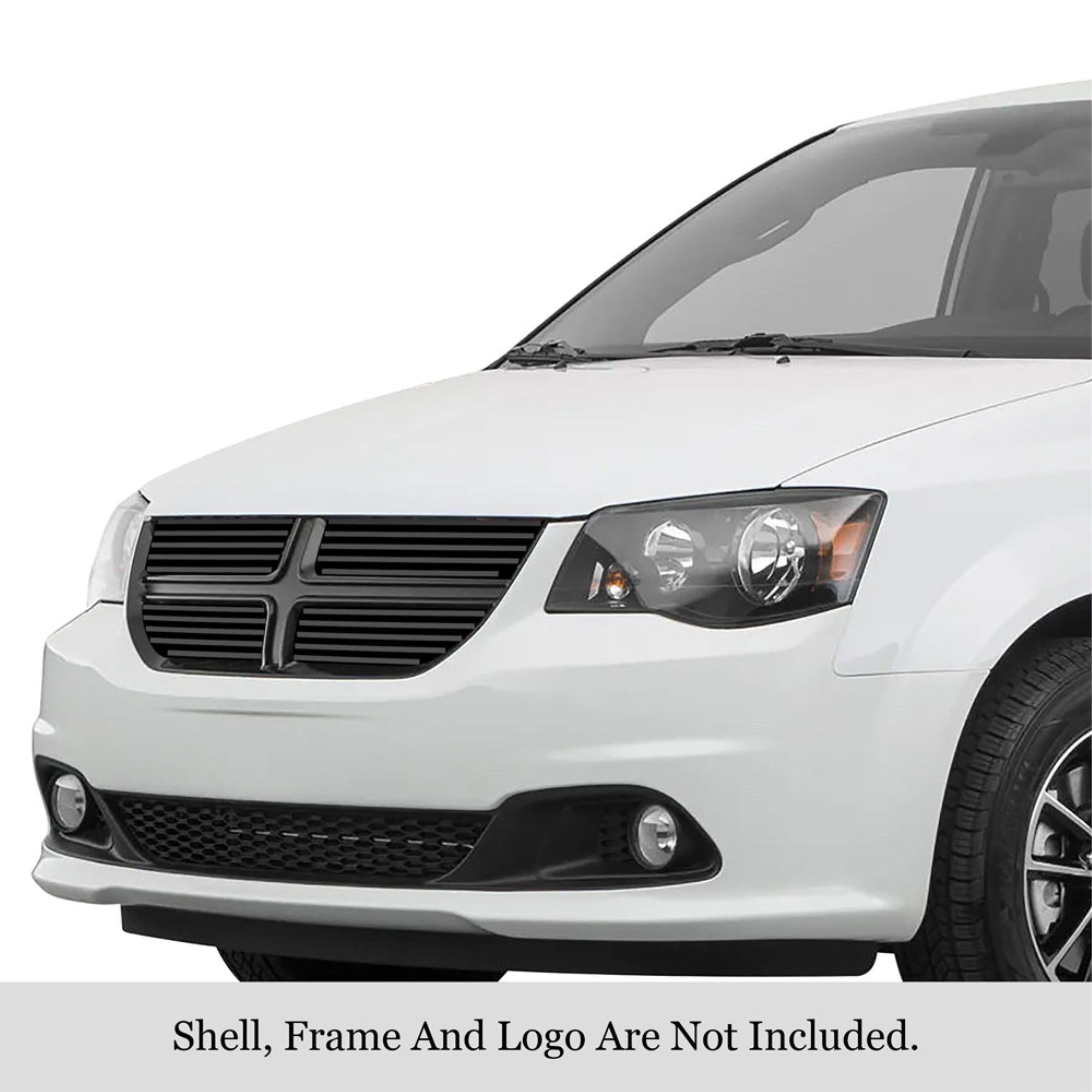 2011-2020 Dodge Grand Caravan Stainless Steel Black Powder Coated Finish 8X6 Horizontal Billet Black Stainless Steel Billet Grille