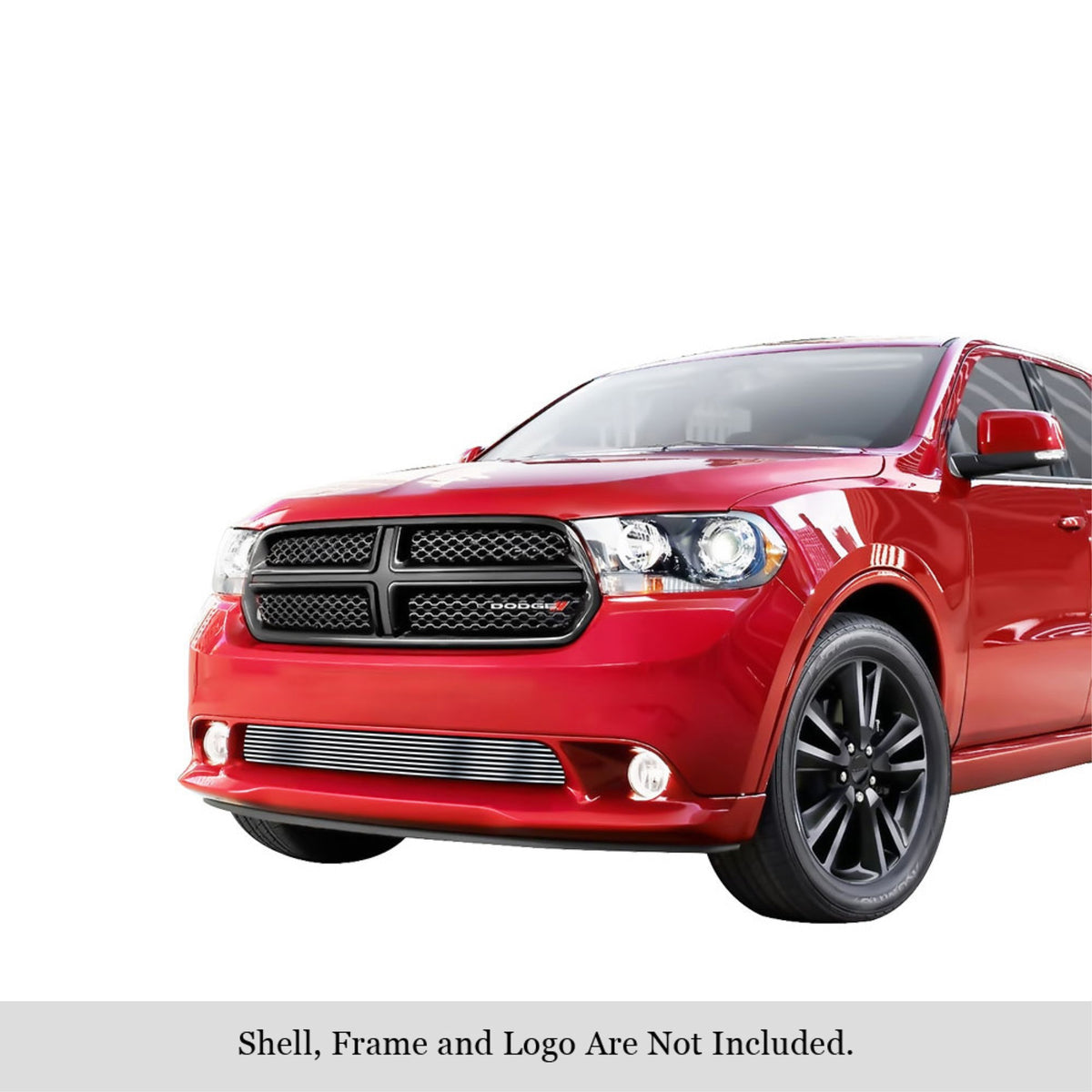 2011-2013 Dodge Durango (Tow Hook Must Be Removed) Stainless Steel Silver Hairline Finish Finish 8X6 Horizontal Billet Stainless Steel Billet Grille