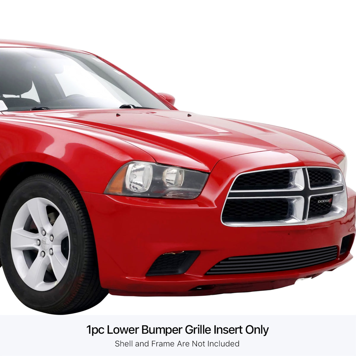 Stainless Steel Lower Bumper Black Stainless Steel Billet Grille 2011-2014 Dodge Charger Not For Srt Model And Adaptive Speed Control(Nhp) Package