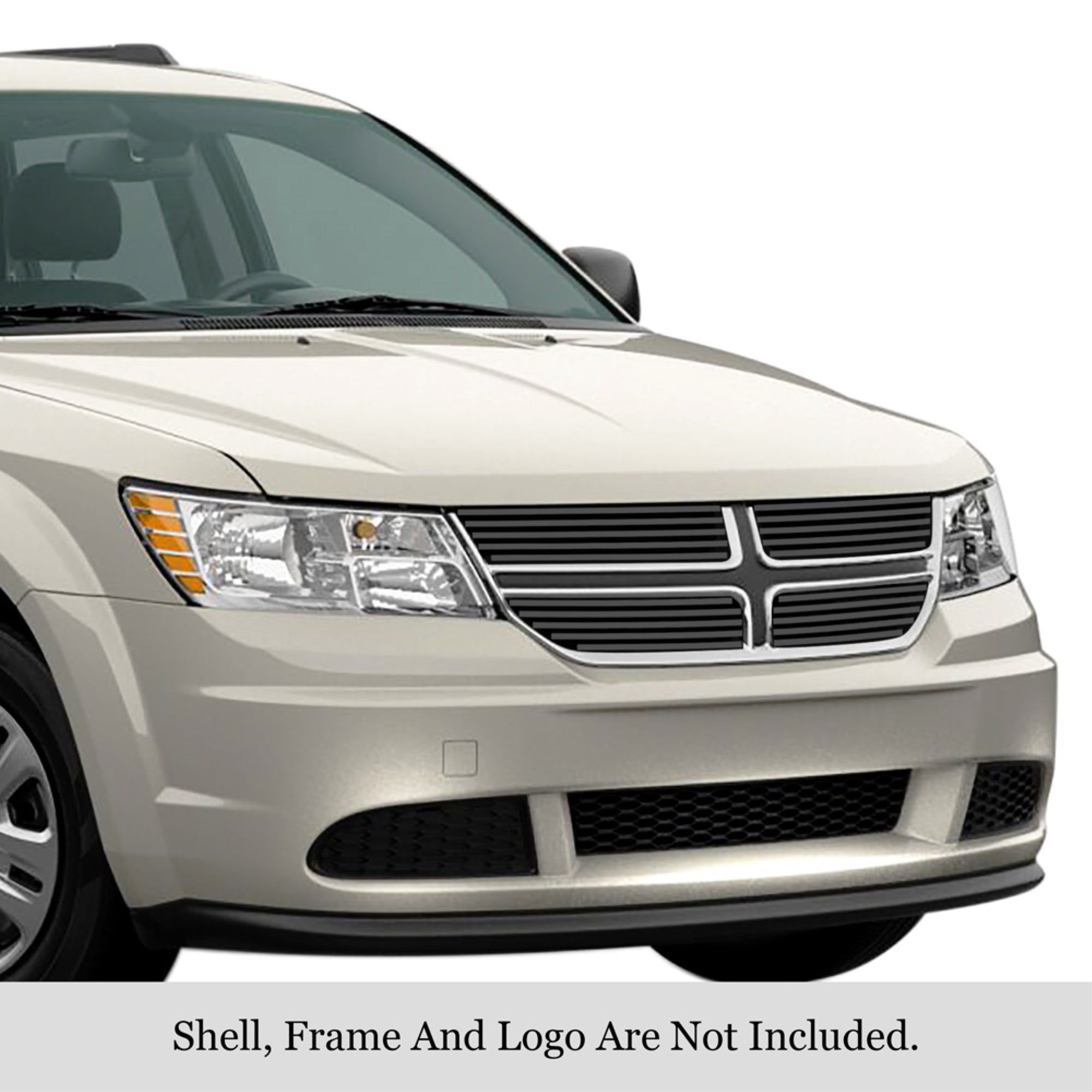 2011-2020 Dodge Journey Stainless Steel Black Powder Coated Finish 8X6 Horizontal Billet Black Stainless Steel Billet Grille