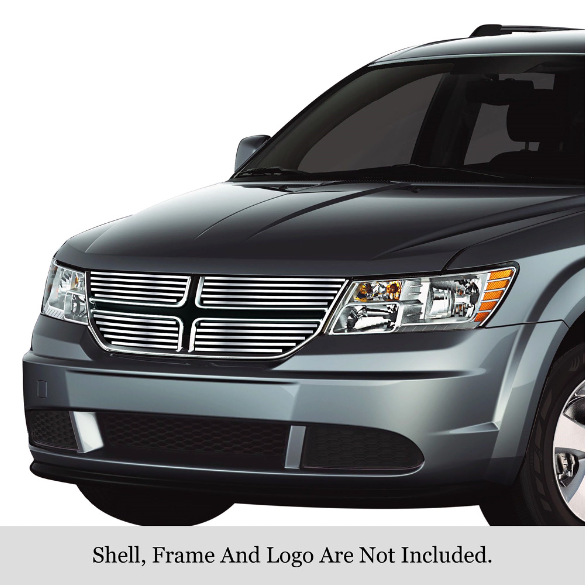 2011-2020 Dodge Journey 304 Stainless Steel Polished Finish 8X6 Horizontal Billet Stainless Steel Billet Grille
