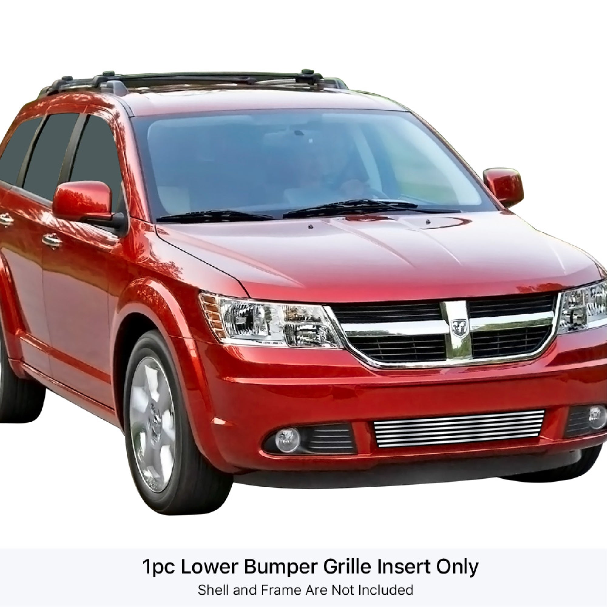 2011-2020 Dodge Journey Se Stainless Steel Polished Finish 8X6 Horizontal Billet Stainless Steel Billet Grille