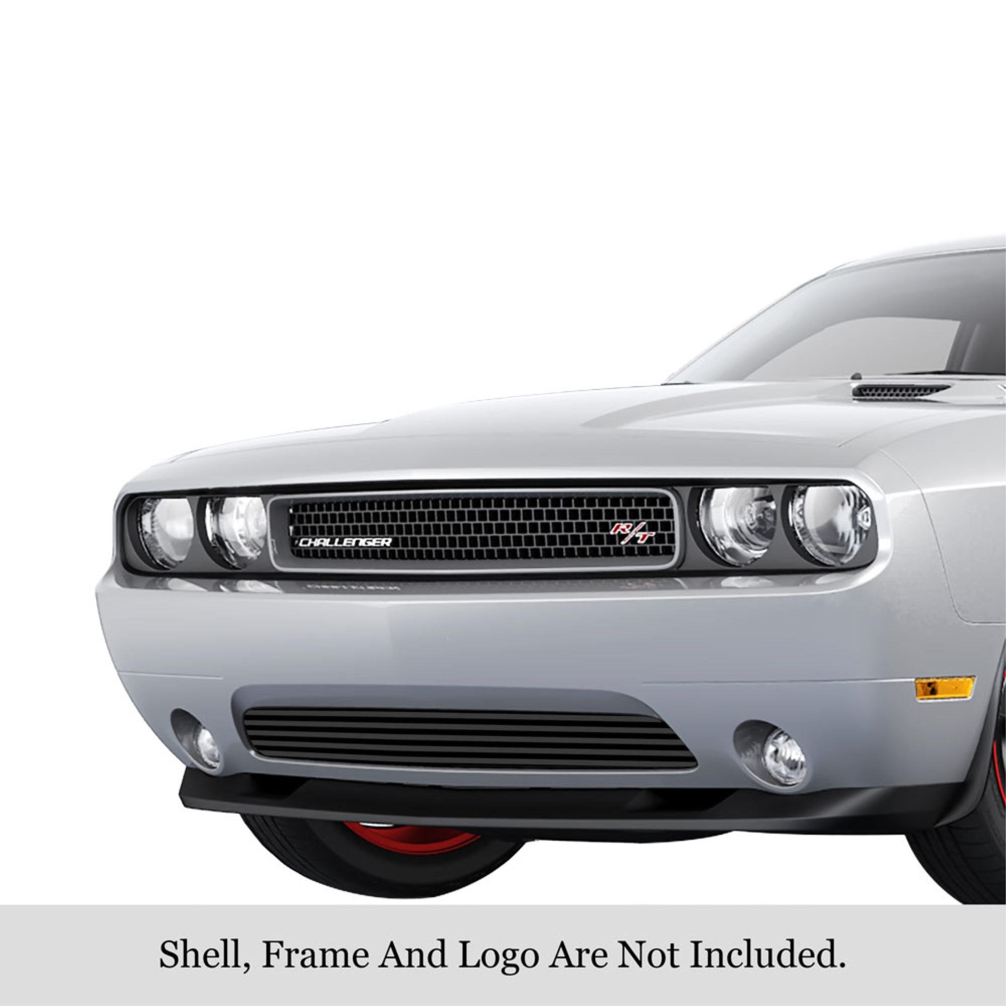 2011-2014 Dodge Challenger Stainless Steel Black Powder Coated Finish 8X6 Horizontal Billet Black Stainless Steel Billet Grille