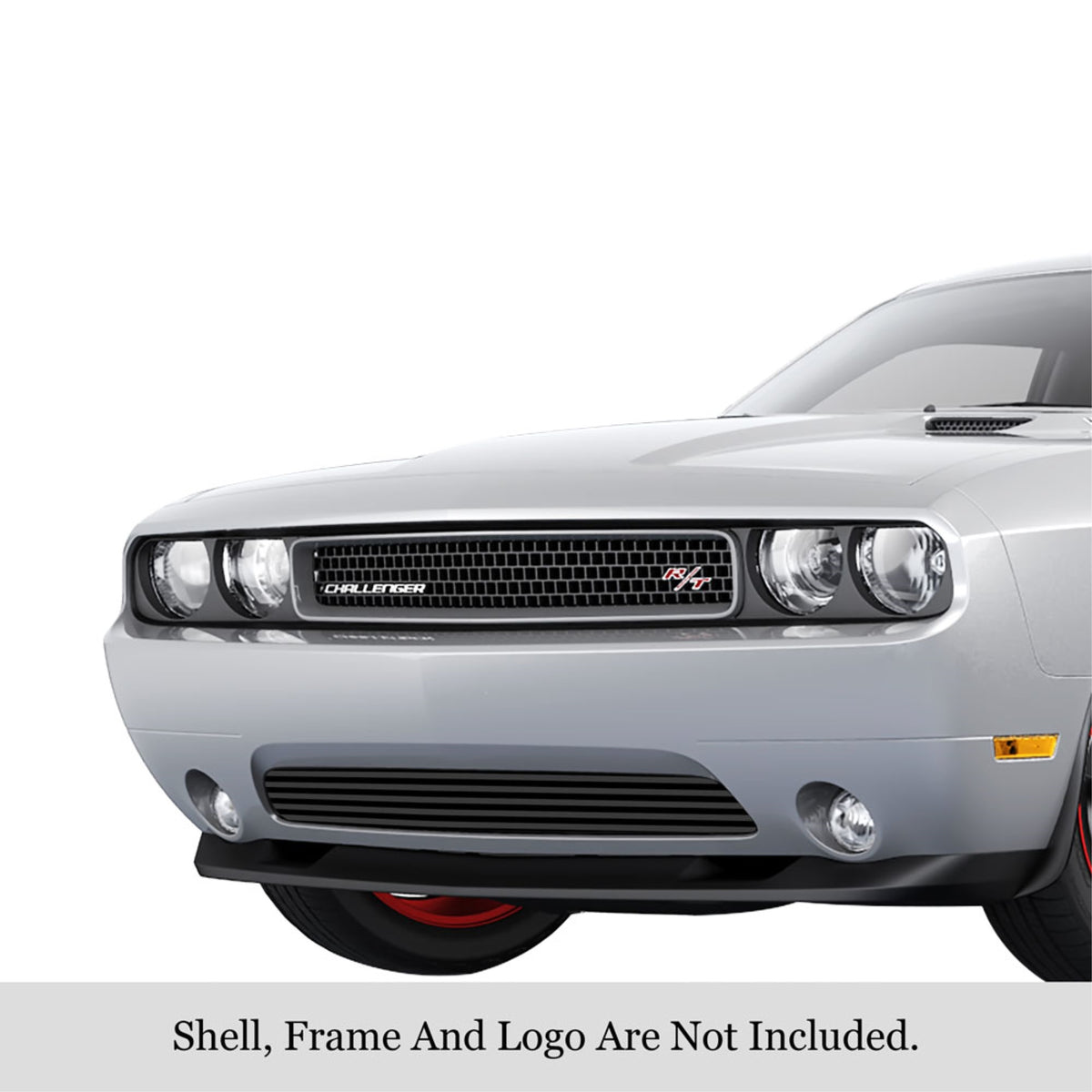 2011-2014 Dodge Challenger Stainless Steel Black Powder Coated Finish 8X6 Horizontal Billet Black Stainless Steel Billet Grille