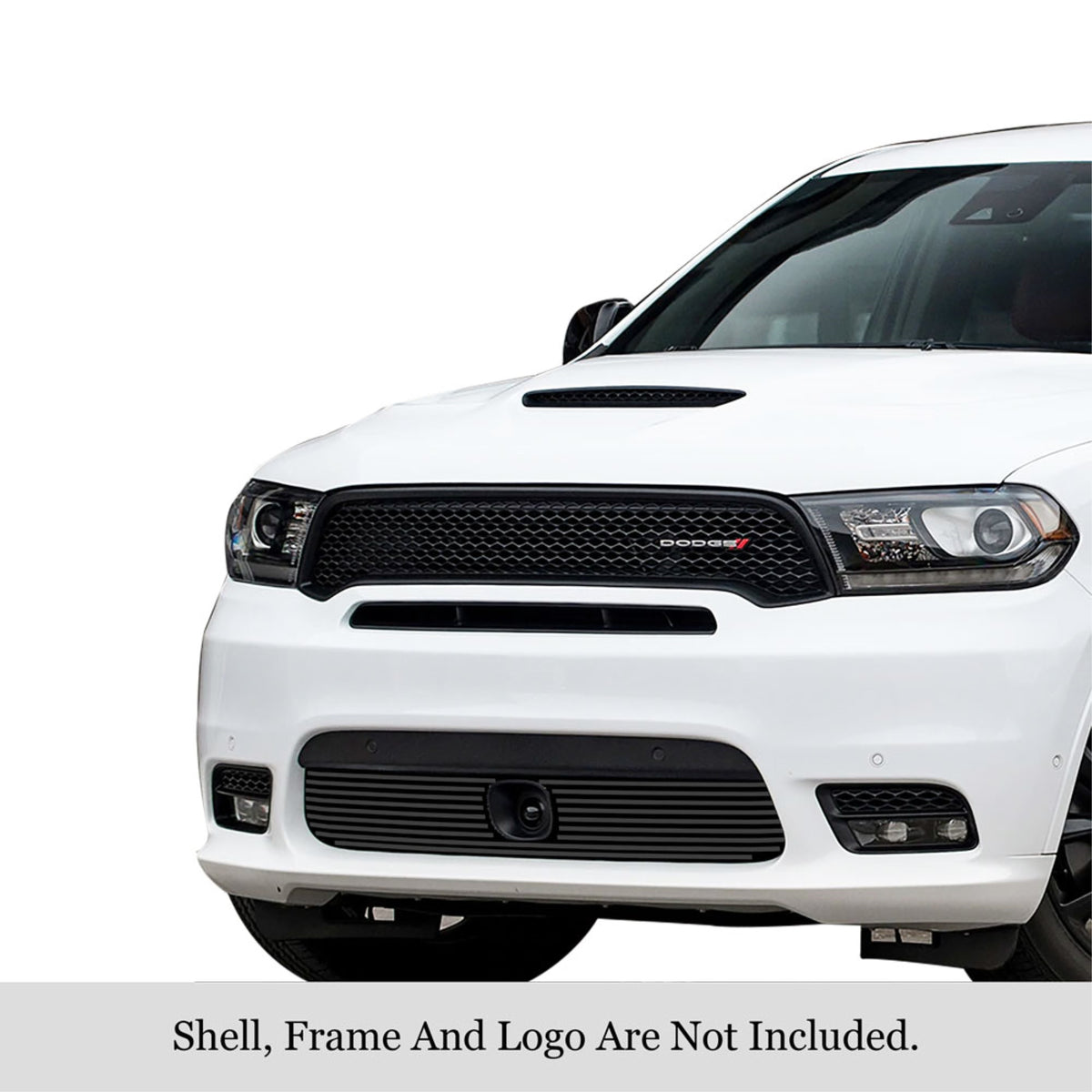 2018 Dodge Durango Only For Rt And Srt With Adaptive Cruise Control/2019-2020 Dodge Durango Only For Gt And Rt And Srt With Adaptive Cruise Control Stainless Steel Black Powder Coated Finish 8X6 Horizontal Billet Black Stainless Steel Billet Grille
