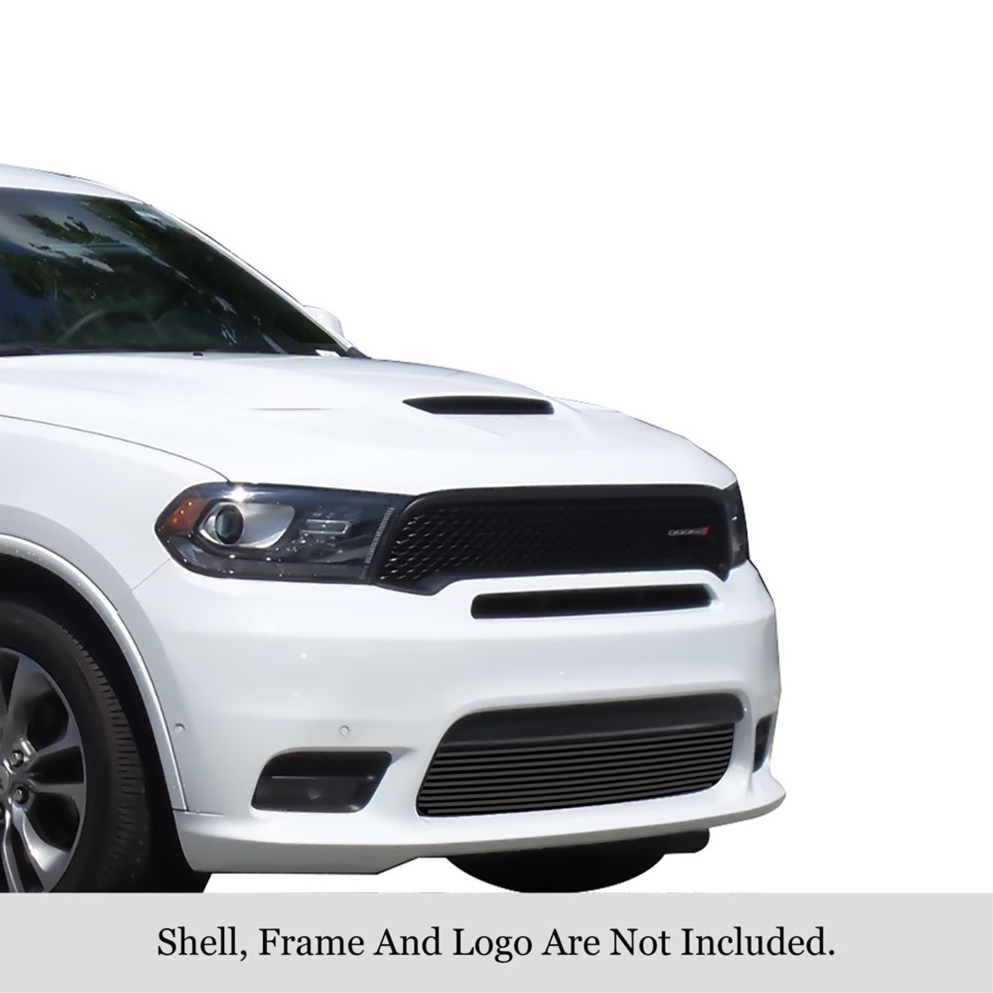 2018 Dodge Durango Only For Rt And Srt Without Adaptive Cruise Control/2019-2020 Dodge Durango Only For Gt And Rt And Srt Without Adaptive Cruise Control Stainless Steel Black Powder Coated Finish 8X6 Horizontal Billet Black Stainless Steel Billet Grille