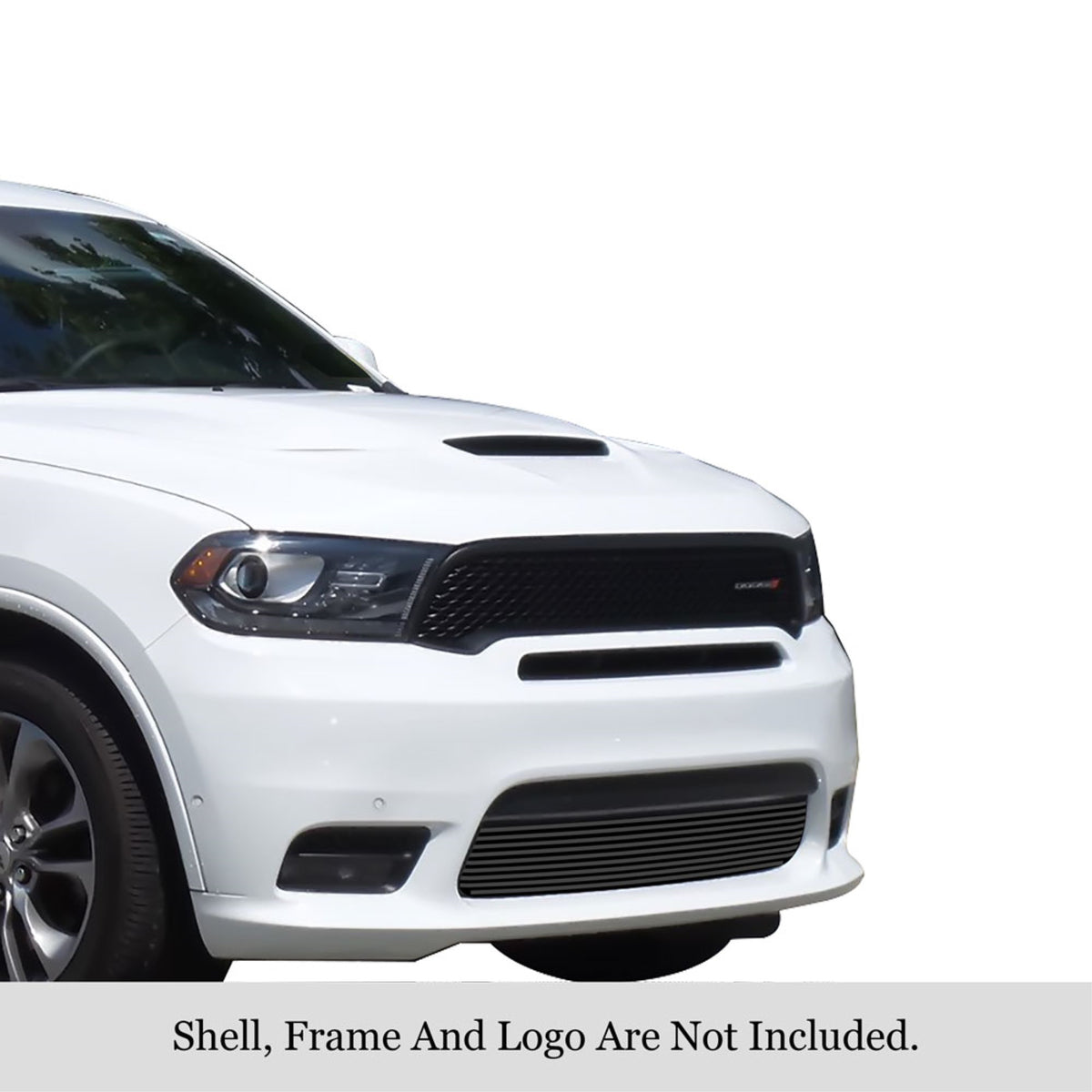 2018 Dodge Durango Only For Rt And Srt Without Adaptive Cruise Control/2019-2020 Dodge Durango Only For Gt And Rt And Srt Without Adaptive Cruise Control Stainless Steel Black Powder Coated Finish 8X6 Horizontal Billet Black Stainless Steel Billet Grille