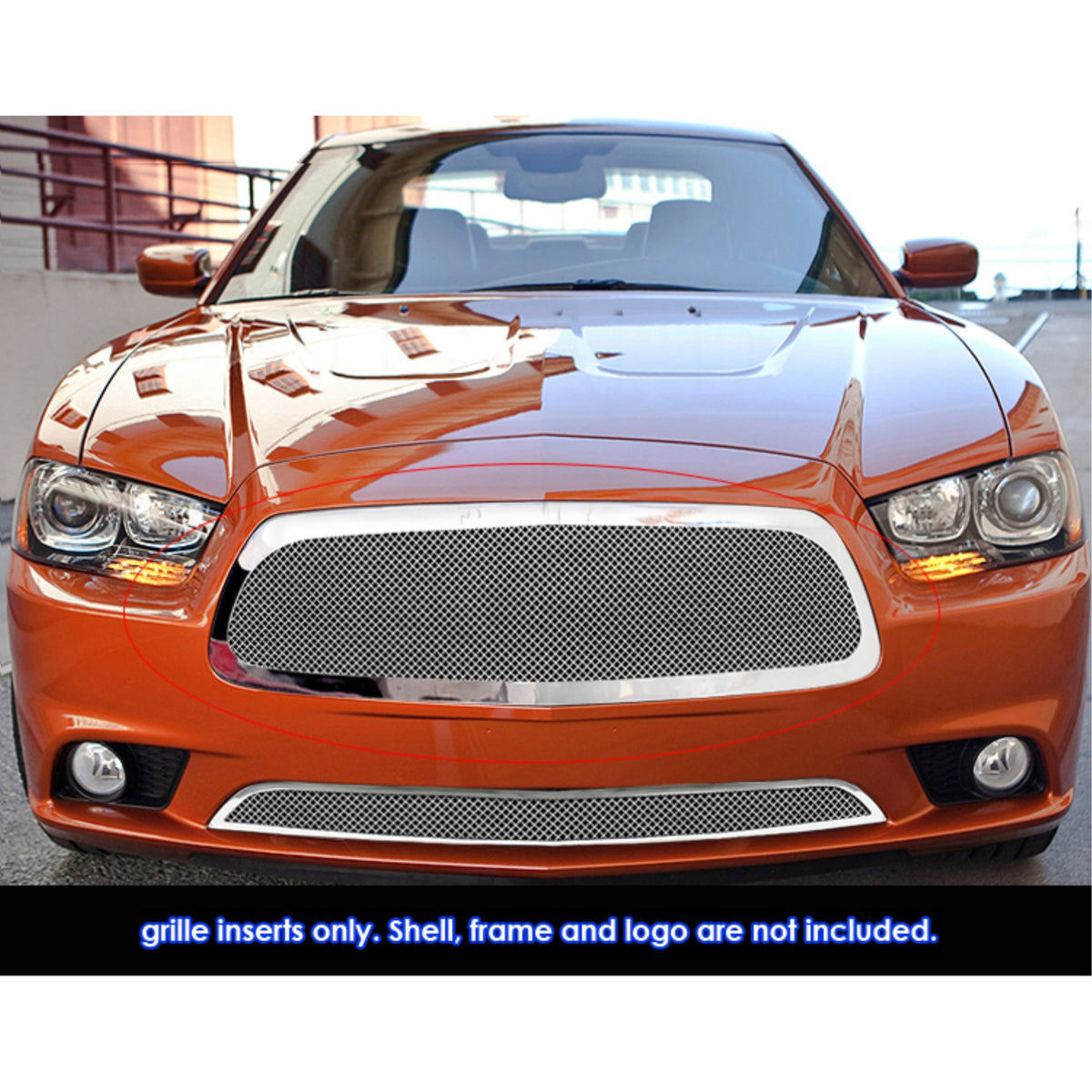 2011-2014 Dodge Charger (Not For Srt Model And Adaptive Speed Control(Nhp) Package) Stainless Steel Polished Finish 1.8 Mm Wire Mesh Mesh Grille