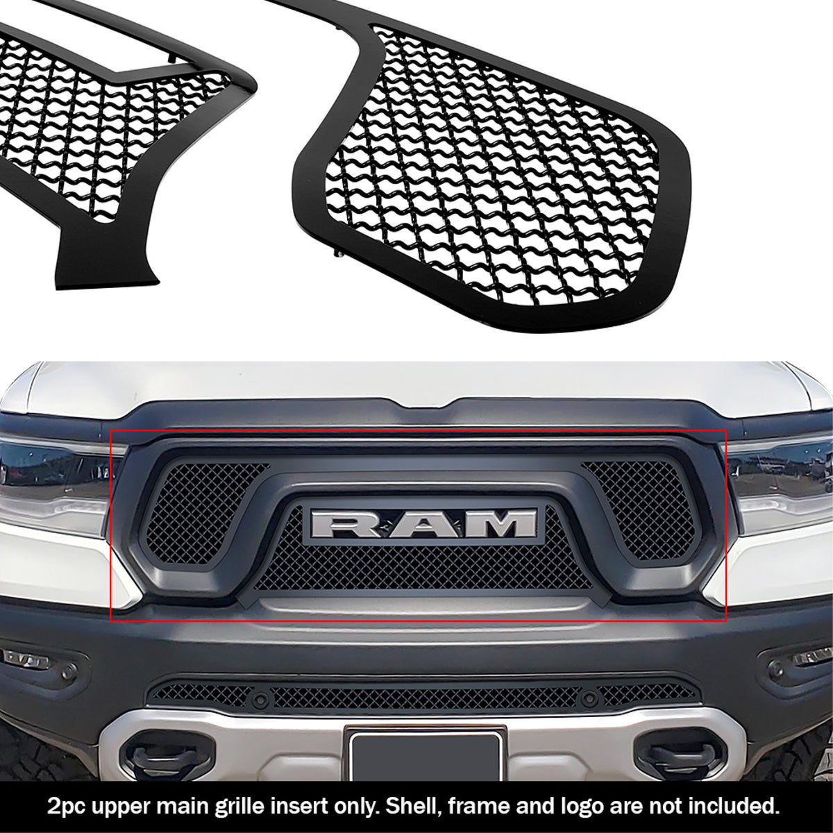 2019-2022 Ram 1500 Rebel Stainless Steel Black Powder Coated Finish 2.5Mm Wire Mesh Black Wire Mesh Grille