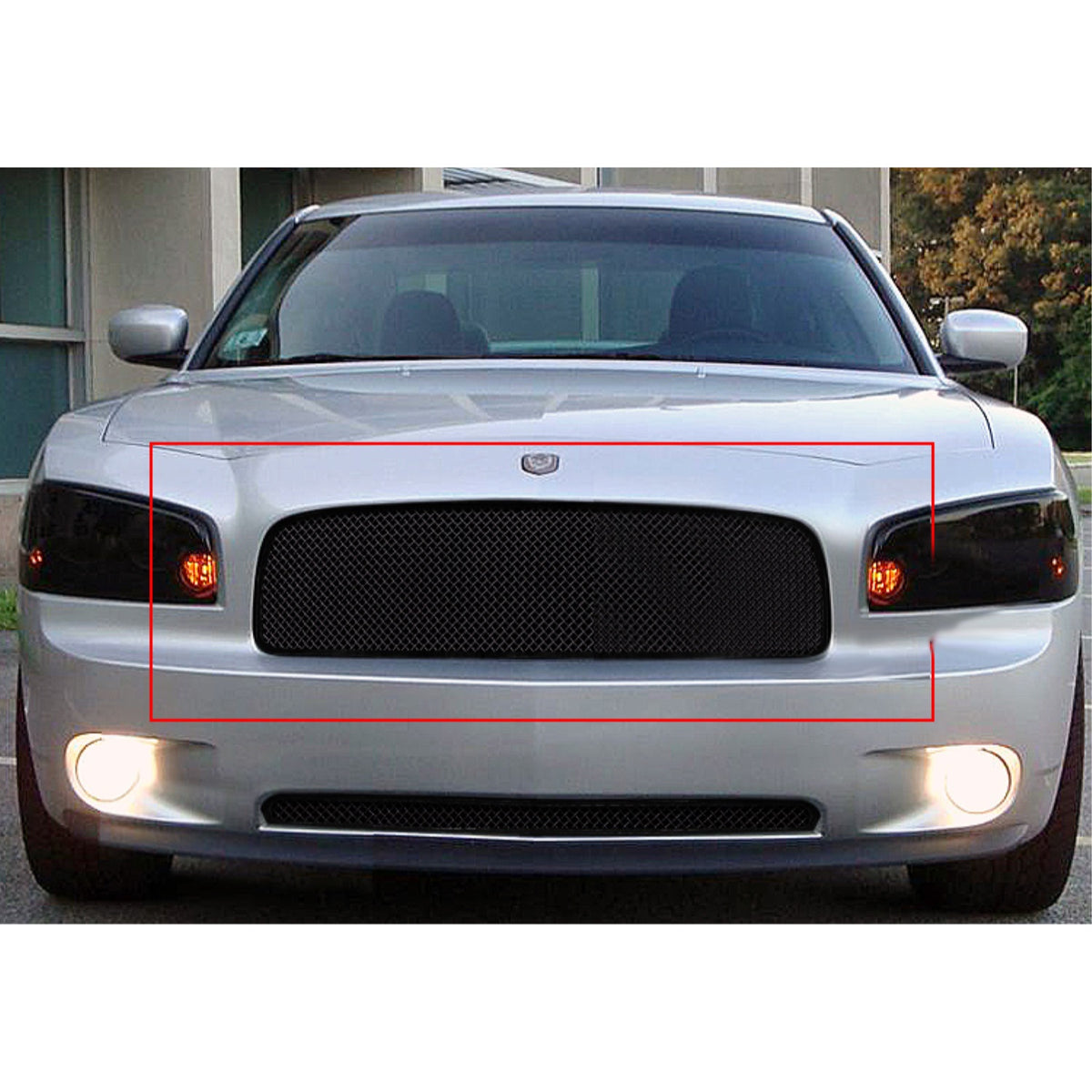 2005-2010 Dodge Charger Stainless Steel Black Powder Coated Finish 1.8 Mm Wire Mesh Black Wire Mesh Grille