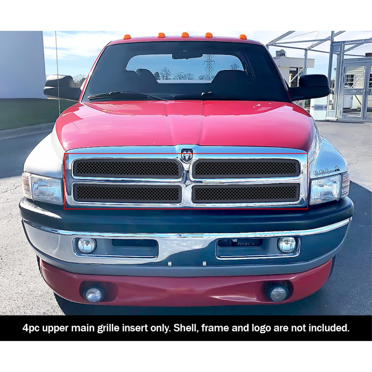 1994-2001 Dodge Ram Not For Sport Stainless Steel Black Powder Coated Finish 1.8 Mm Wire Mesh Black Wire Mesh Grille