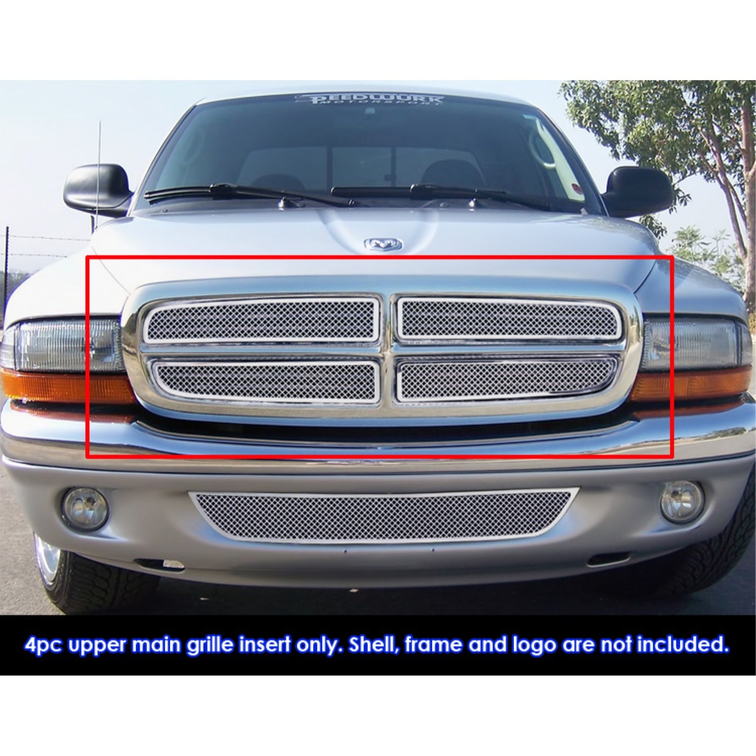 1997-2004 Dodge Dakota /1997-2003 Dodge Durango Stainless Steel Polished Finish 1.8 Mm Wire Mesh Mesh Grille