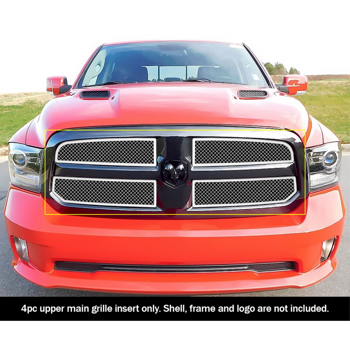 2013-2018 Ram 1500 Honeycomb Style Only/2019-2021 Ram 1500 Classic Honeycomb Style Only Stainless Steel Polished Finish 2.5Mm Wire Mesh Mesh Grille