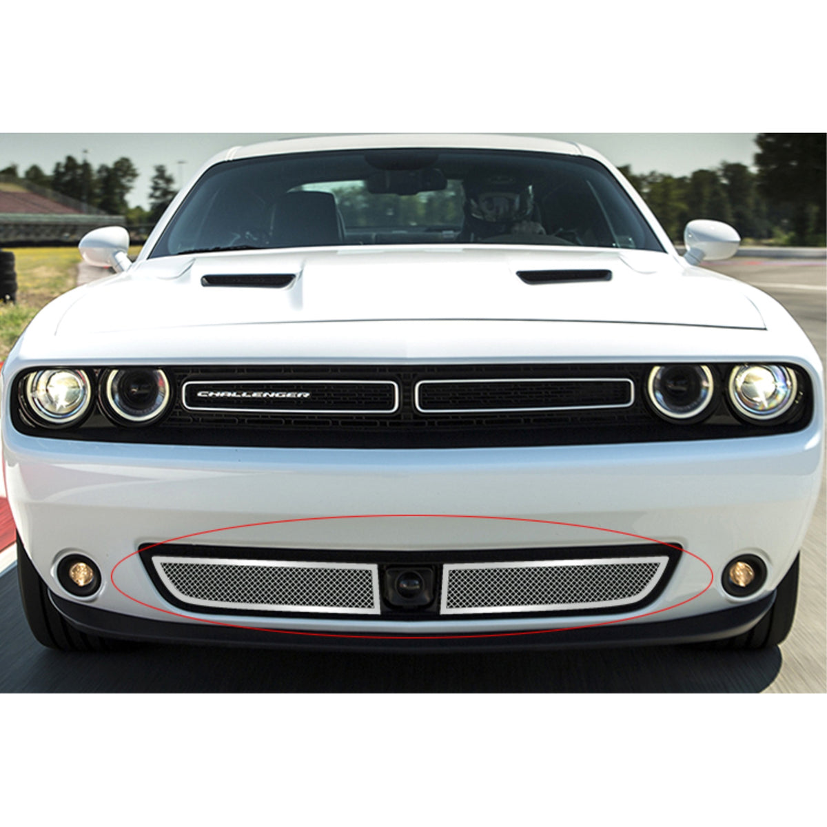 2015-2022 Dodge Challenger With Adaptive Cruise Control  Not For Srt Or R/T Scat Pack Widebody Models Stainless Steel Polished Finish 1.8 Mm Wire Mesh Mesh Grille