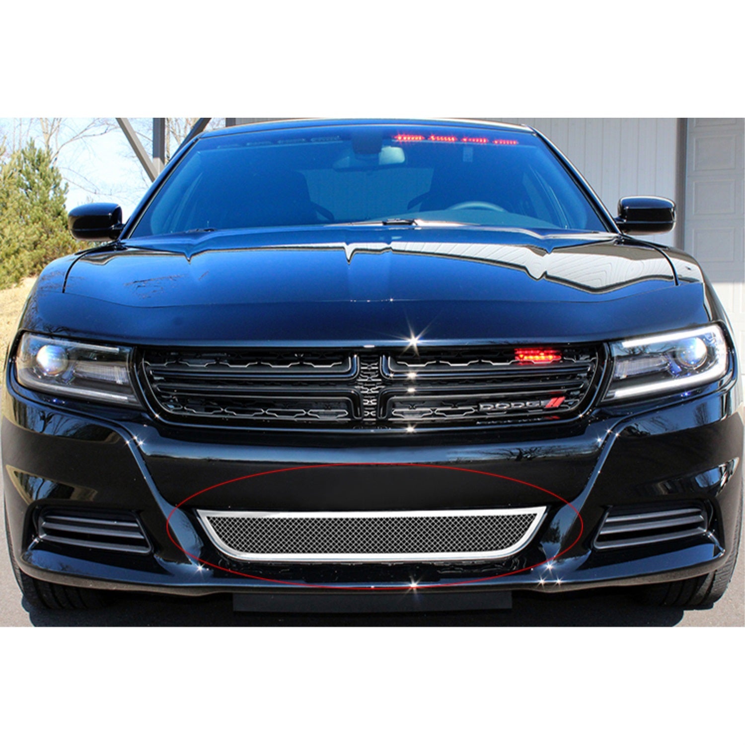 2015-2018 Dodge Charger Without Adaptive Cruise Control (Not For Daytona And Rt Scat Pack And Srt)/2019-2022 Dodge Charger Without Adaptive Cruise Control Only For Sxt Stainless Steel Polished Finish 1.8 Mm Wire Mesh Mesh Grille