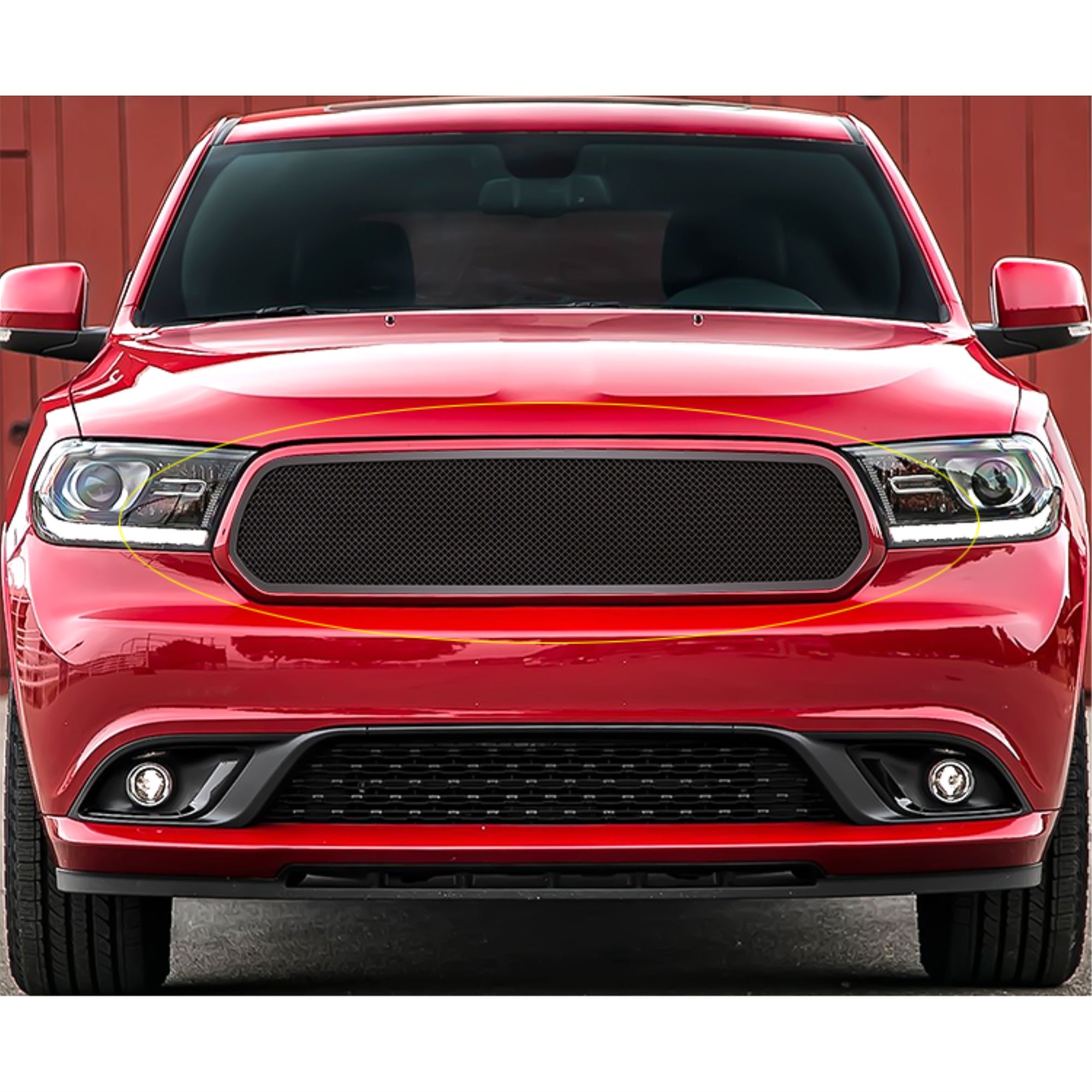 2014-2017 Dodge Durango /2018 Dodge Durango Not For Rt And Srt Model/2019-2020 Dodge Durango Not For Gt And Rt And Srt Stainless Steel Black Powder Coated Finish 1.8 Mm Wire Mesh Black Wire Mesh Grille