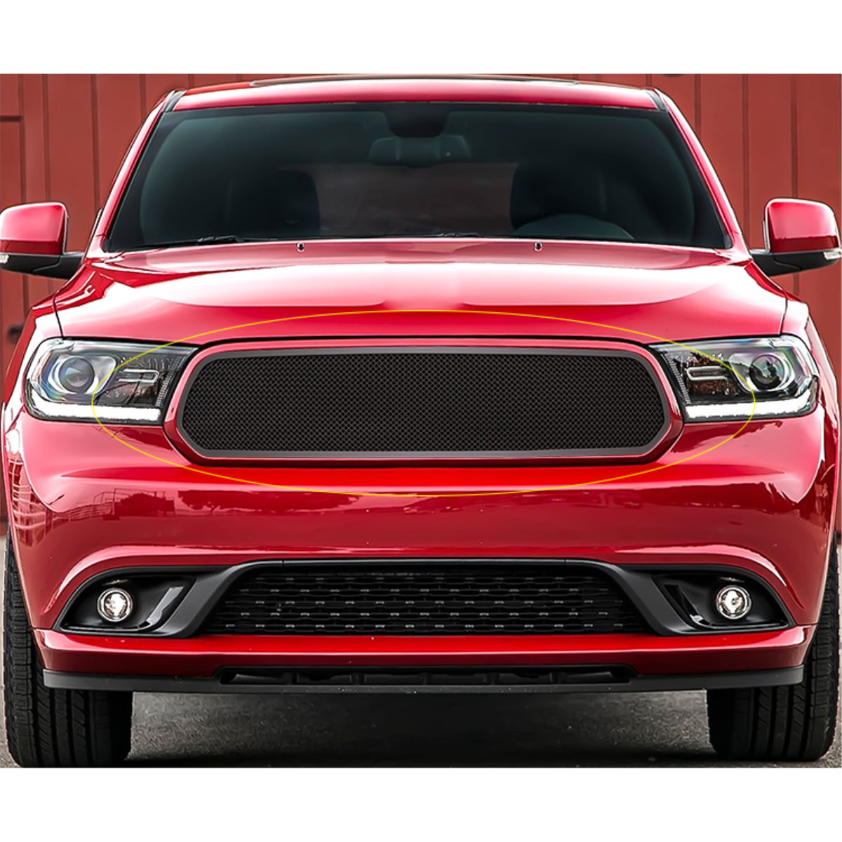 2014-2017 Dodge Durango /2018 Dodge Durango Not For Rt And Srt Model/2019-2020 Dodge Durango Not For Gt And Rt And Srt Stainless Steel Black Powder Coated Finish 1.8 Mm Wire Mesh Black Wire Mesh Grille
