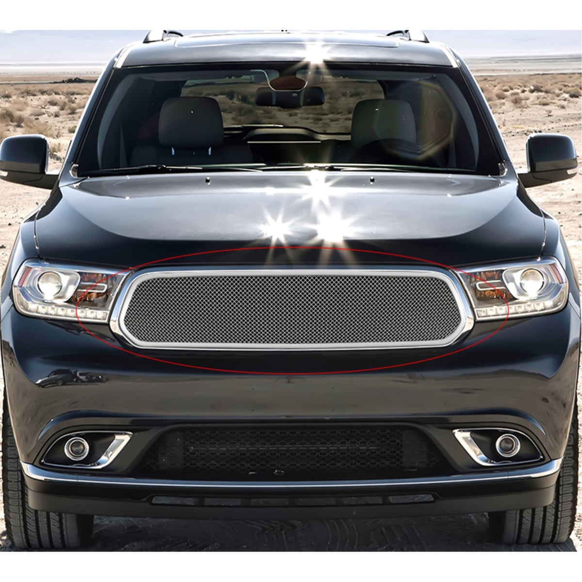 2014-2017 Dodge Durango /2018 Dodge Durango Not For Rt And Srt Model/2019-2020 Dodge Durango Not For Gt And Rt And Srt Stainless Steel Polished Finish 1.8 Mm Wire Mesh Mesh Grille