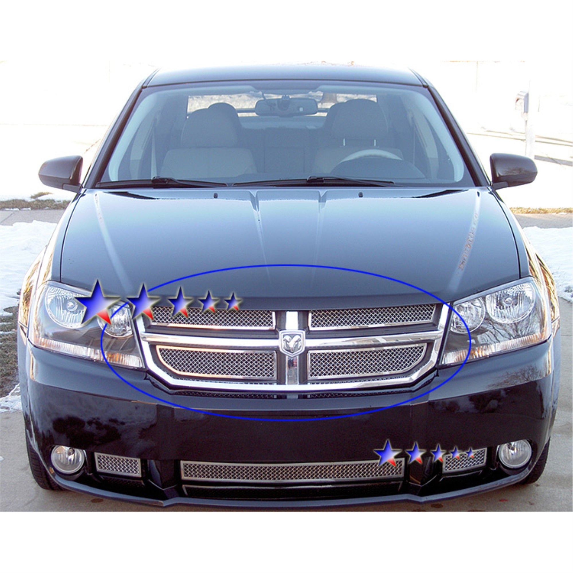 2007-2010 Dodge Avenger Sxt Stainless Steel Polished Finish 1.8 Mm Wire Mesh Mesh Grille