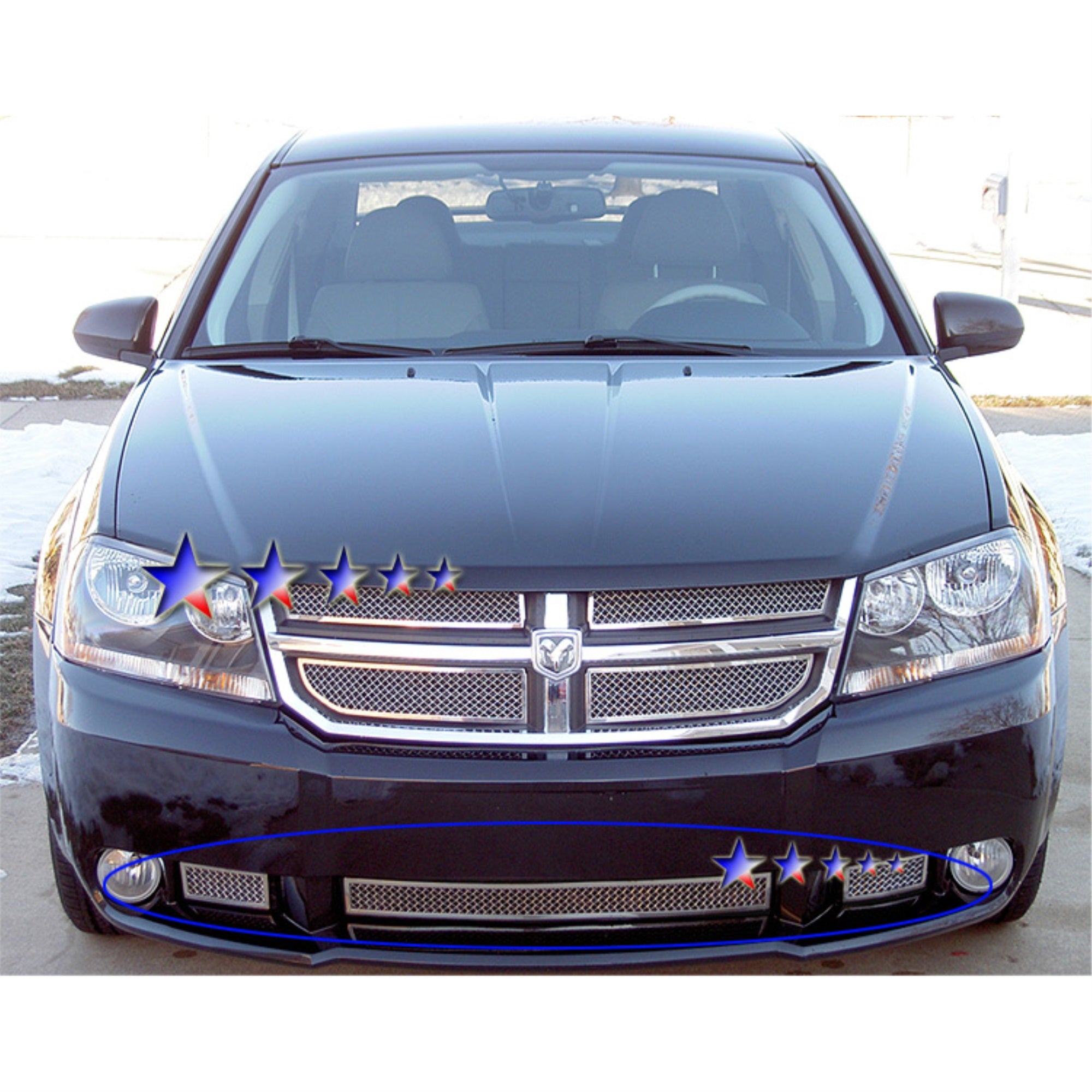 2007-2010 Dodge Avenger Sxt Not For V6 Stainless Steel Polished Finish 1.8 Mm Wire Mesh Mesh Grille