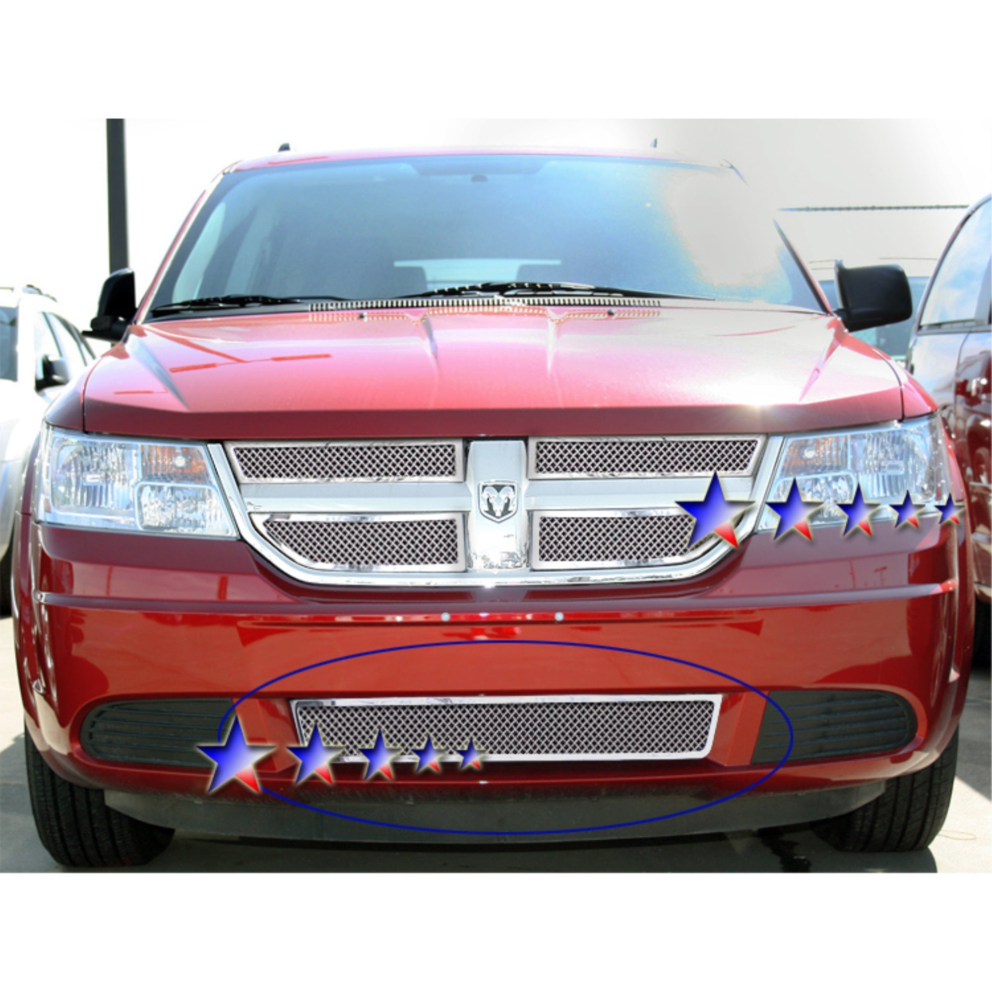 2009-2010 Dodge Journey R/T /2009-2010 Dodge Journey Se /2009-2010 Dodge Journey Sxt Stainless Steel Polished Finish 1.8 Mm Wire Mesh Mesh Grille