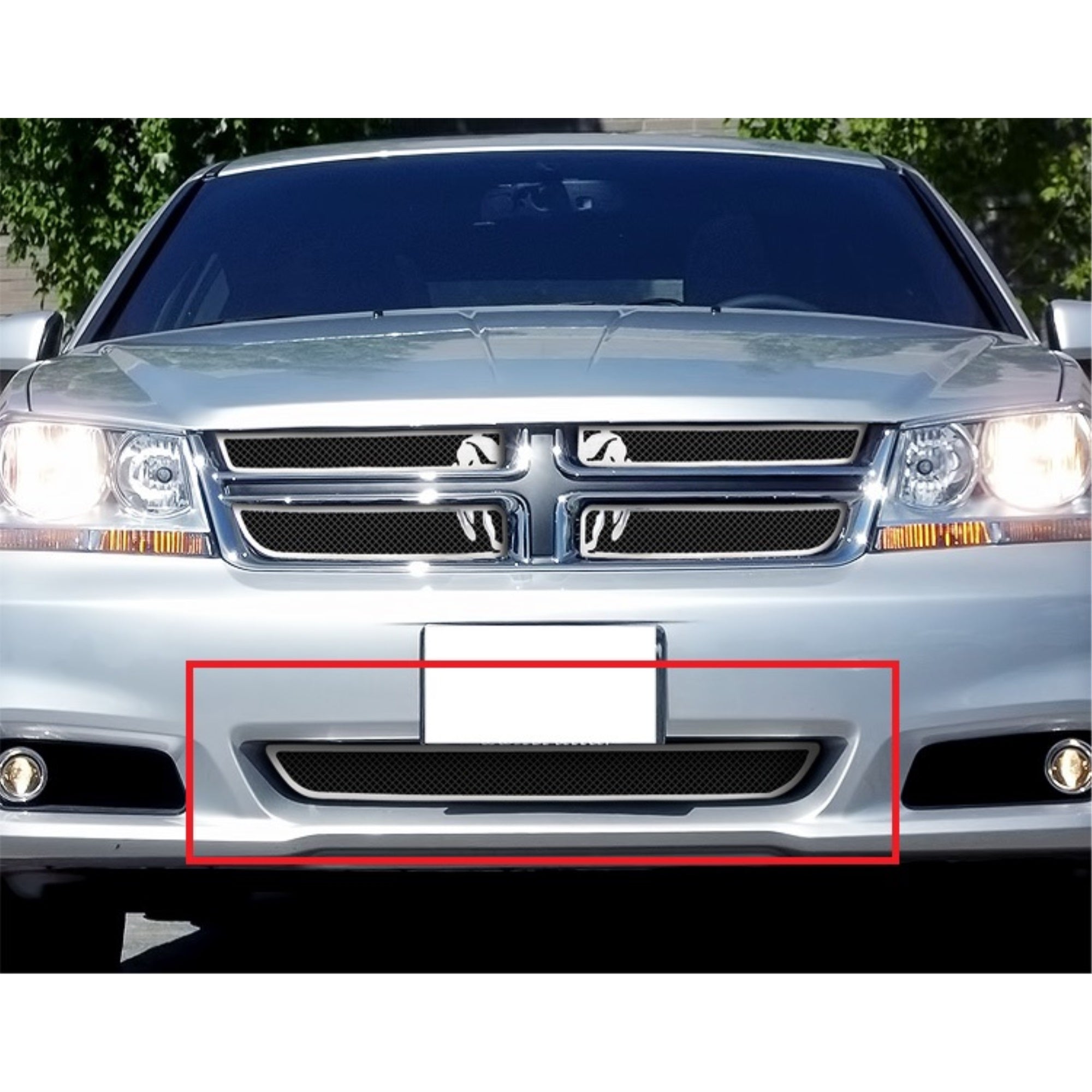 Stainless Steel Lower Bumper Black Wire Mesh Grille 2011-2014 Dodge Avenger