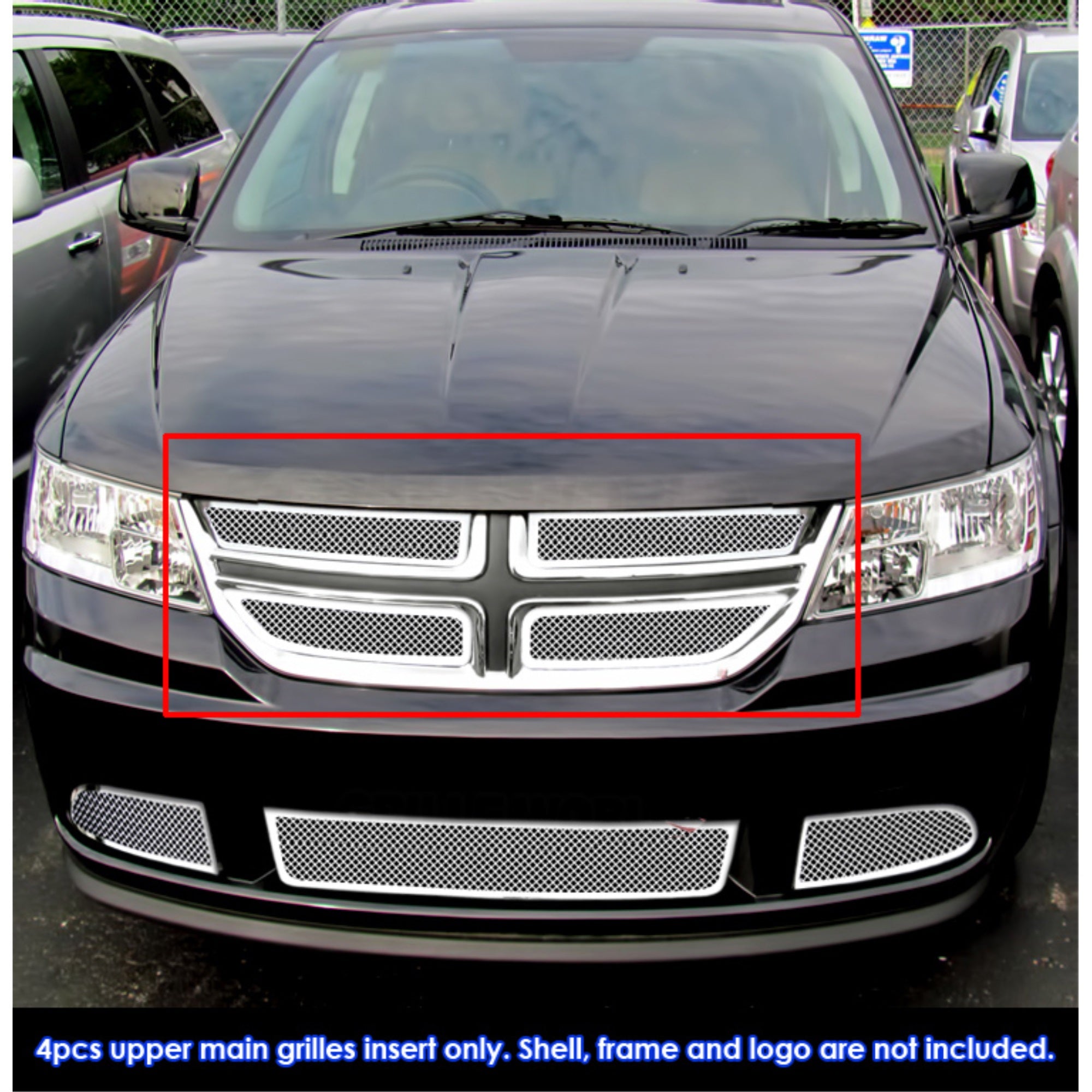 Stainless Steel Main Upper Mesh Grille 2011-2020 Dodge Journey