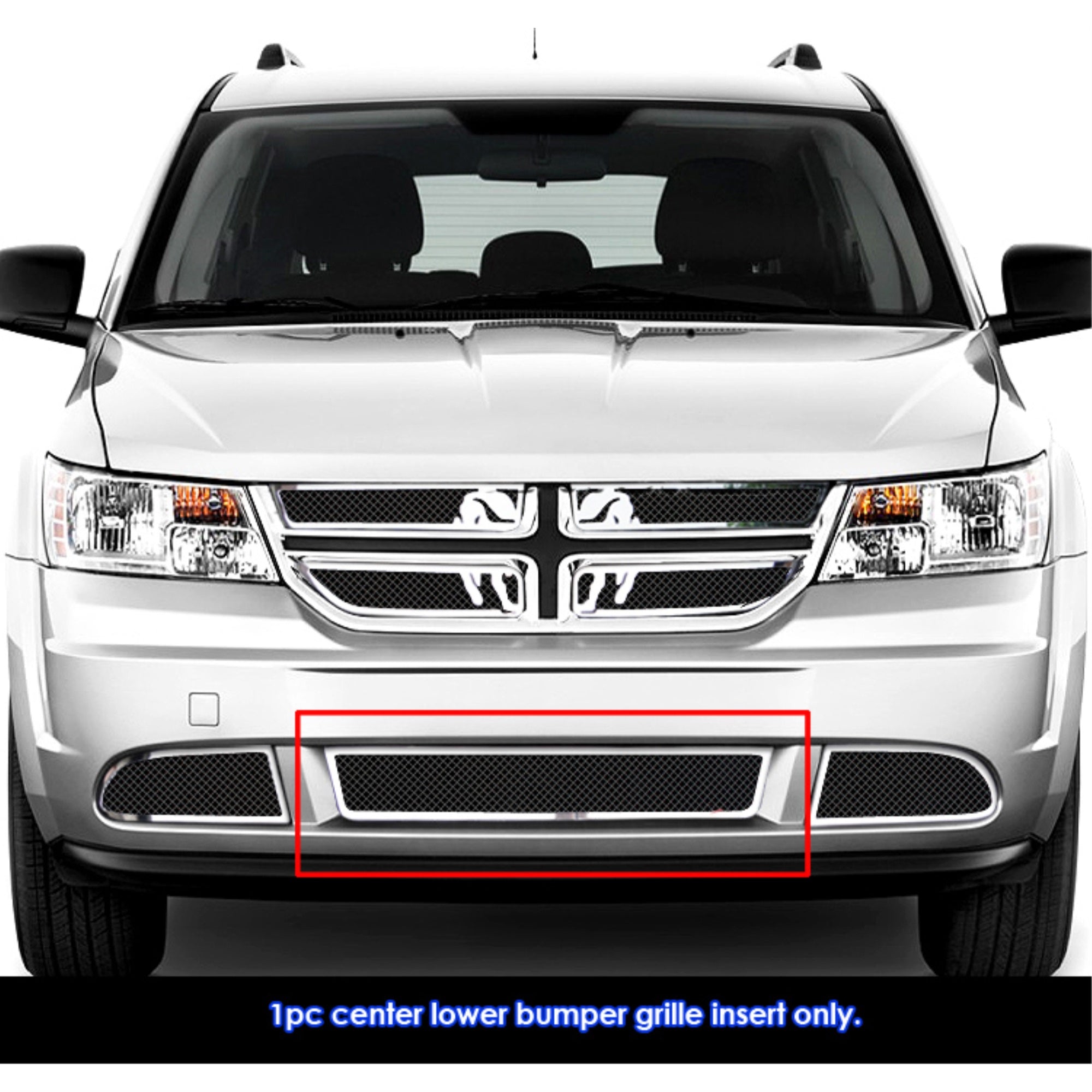 Stainless Steel Lower Bumper Black Wire Mesh Grille 2011-2020 Dodge Journey SE