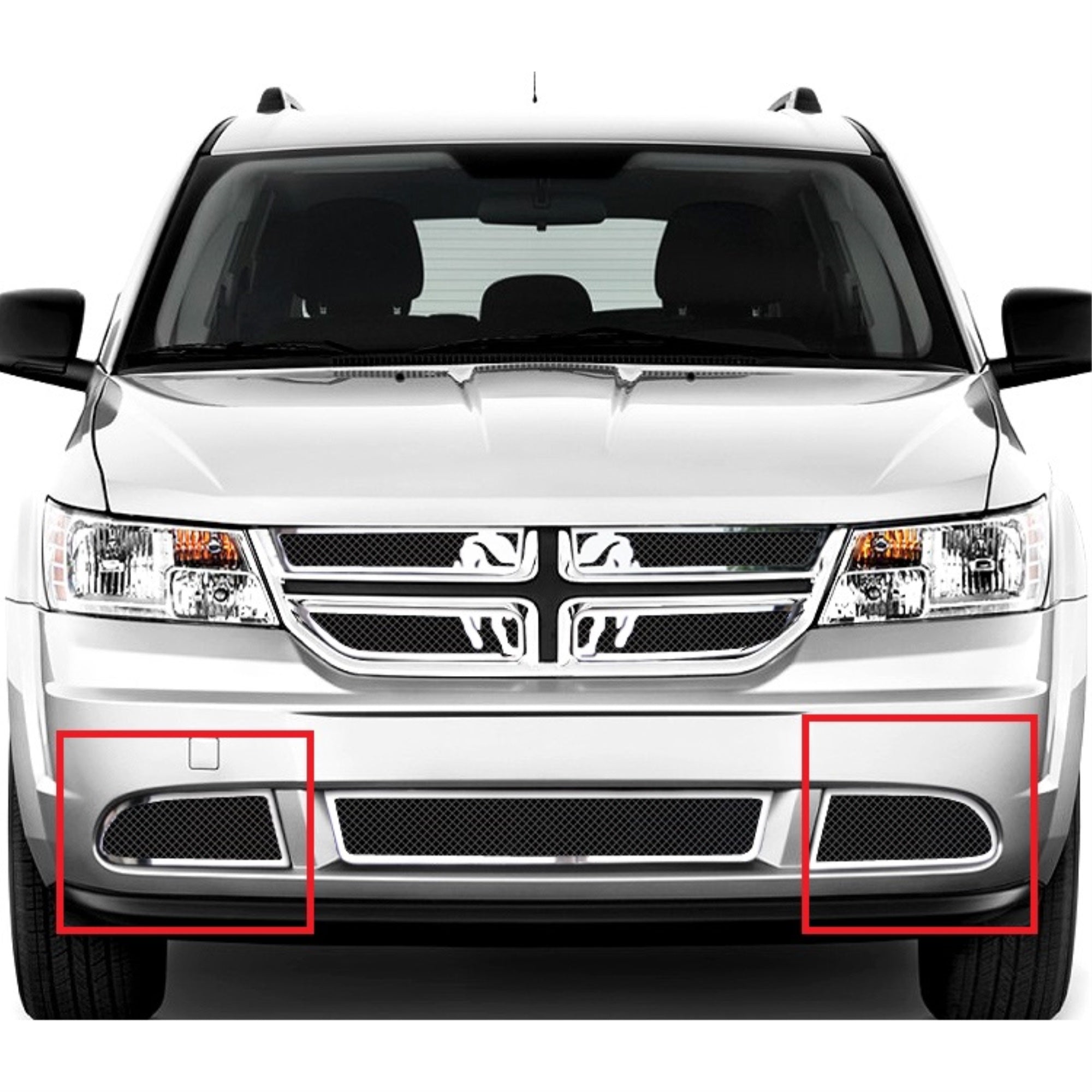 Stainless Steel Fog Light Cover Black Wire Mesh Grille 2011-2020 Dodge Journey SE