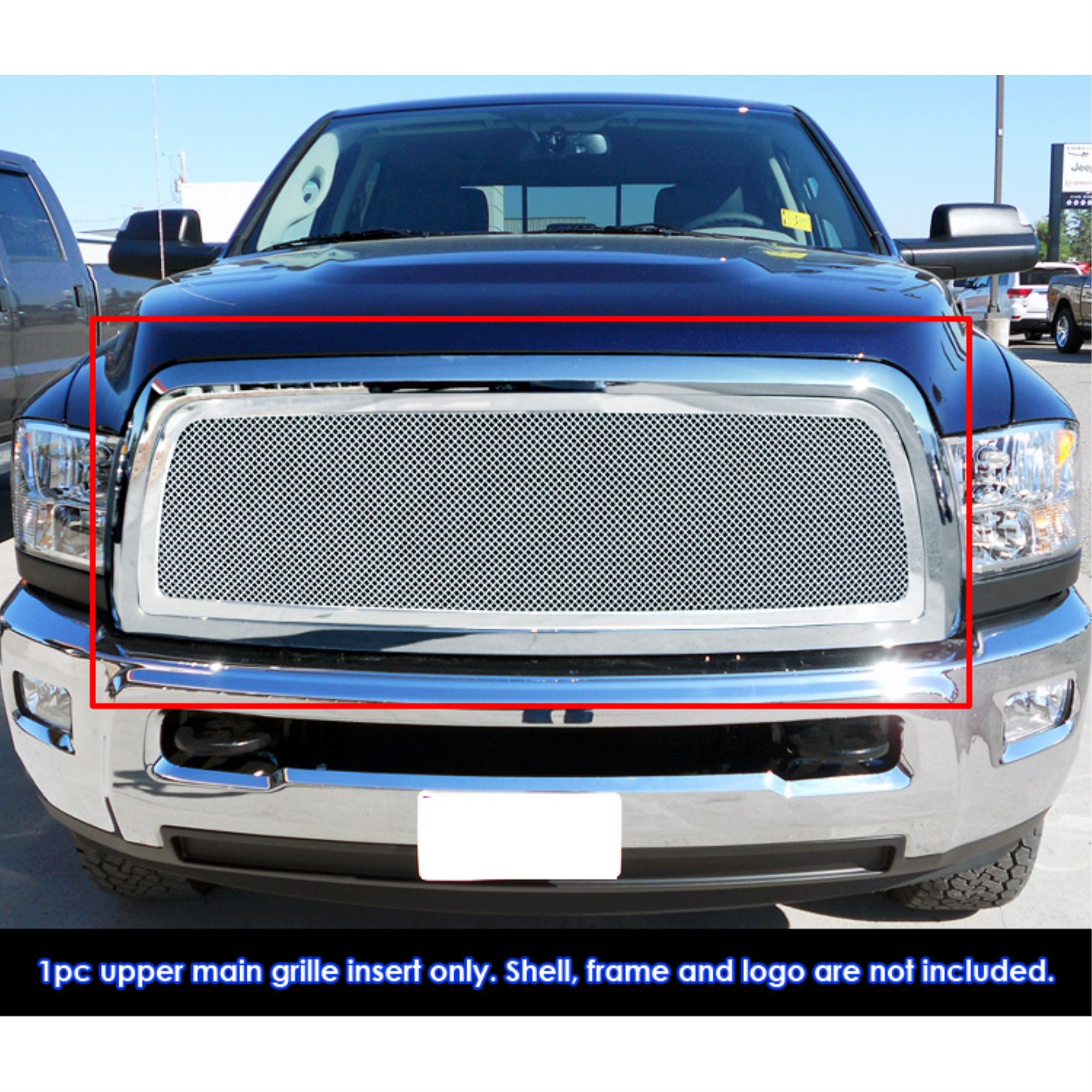 2010-2013 Ram 2500 /2010-2013 Ram 3500 Stainless Steel Polished Finish 1.8 Mm Wire Mesh Mesh Grille