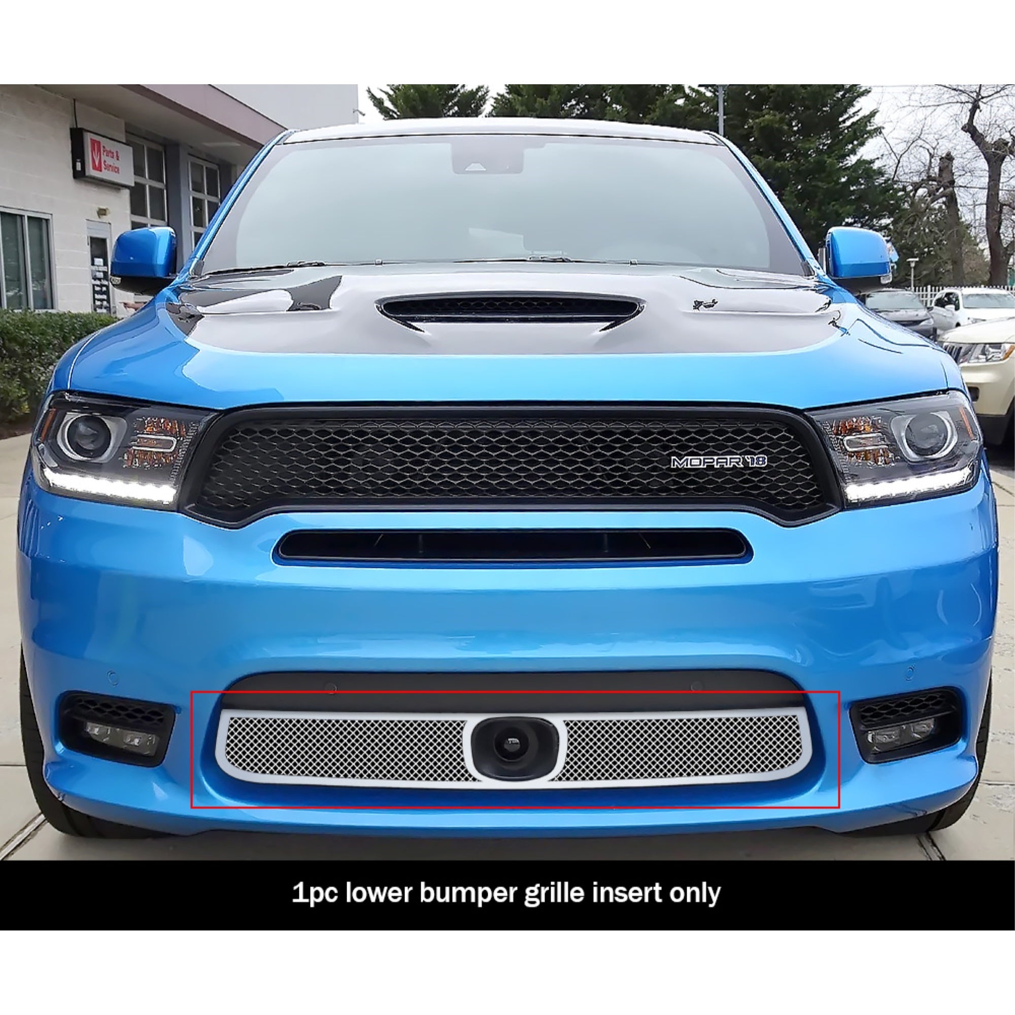 Stainless Steel Lower Bumper Mesh Grille 2018 Dodge Durango Only for RT and SRT With Adaptive Cruise Control/2019-2020 Dodge Durango Only for GT and RT and SRT With Adaptive Cruise Control