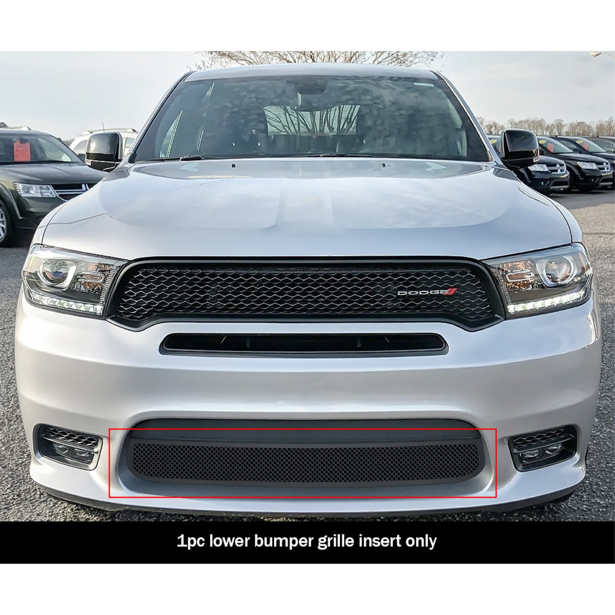 2018 Dodge Durango Only For Rt And Srt Without Adaptive Cruise Control/2019-2020 Dodge Durango Only For Gt And Rt And Srt Without Adaptive Cruise Control Stainless Steel Black Powder Coated Finish 1.8 Mm Wire Mesh Black Wire Mesh Grille